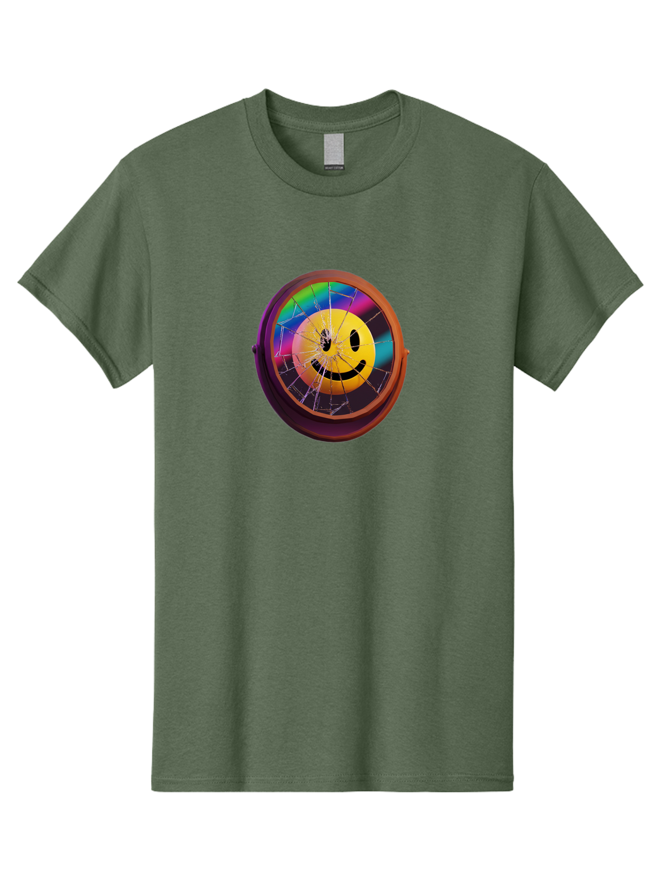 Shattered-Smiley-Face-Cd Men'S Graphic Tee, 100% Cotton, Comfortable Casual Summer Wear, Machine Washable, Vintage Camera, Old Camera, Antique Camera, Black Camera, Classic Photography, Photography Equipment, Nostalgic Device, Film Camera, Bai352