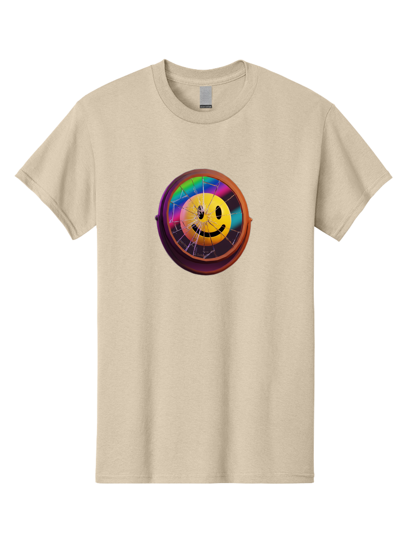 Shattered-Smiley-Face-Cd Men'S Graphic Tee, 100% Cotton, Comfortable Casual Summer Wear, Machine Washable, Vintage Camera, Old Camera, Antique Camera, Black Camera, Classic Photography, Photography Equipment, Nostalgic Device, Film Camera, Bai352