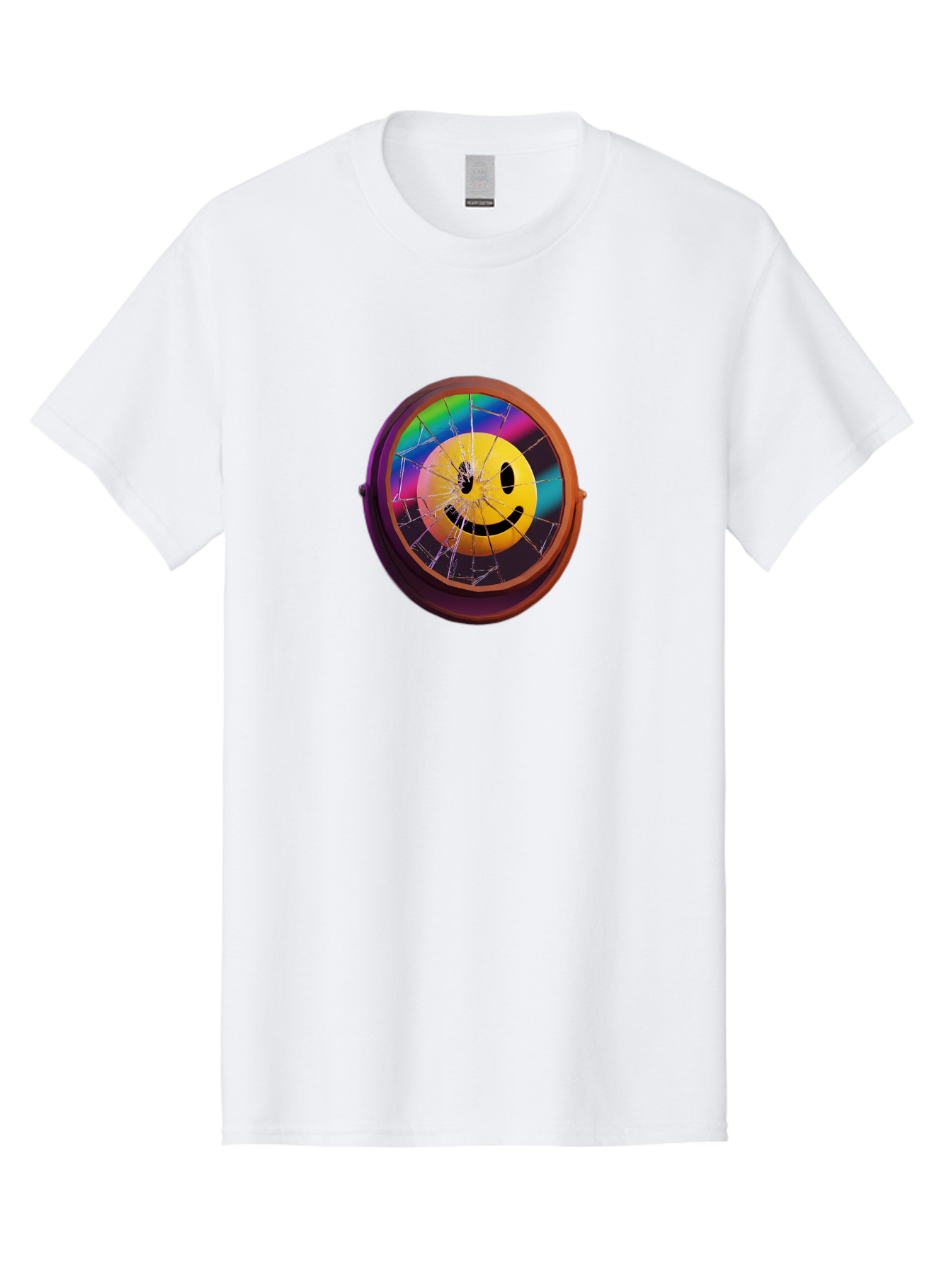 Shattered-Smiley-Face-Cd Men'S Graphic Tee, 100% Cotton, Comfortable Casual Summer Wear, Machine Washable, Vintage Camera, Old Camera, Antique Camera, Black Camera, Classic Photography, Photography Equipment, Nostalgic Device, Film Camera, Bai352