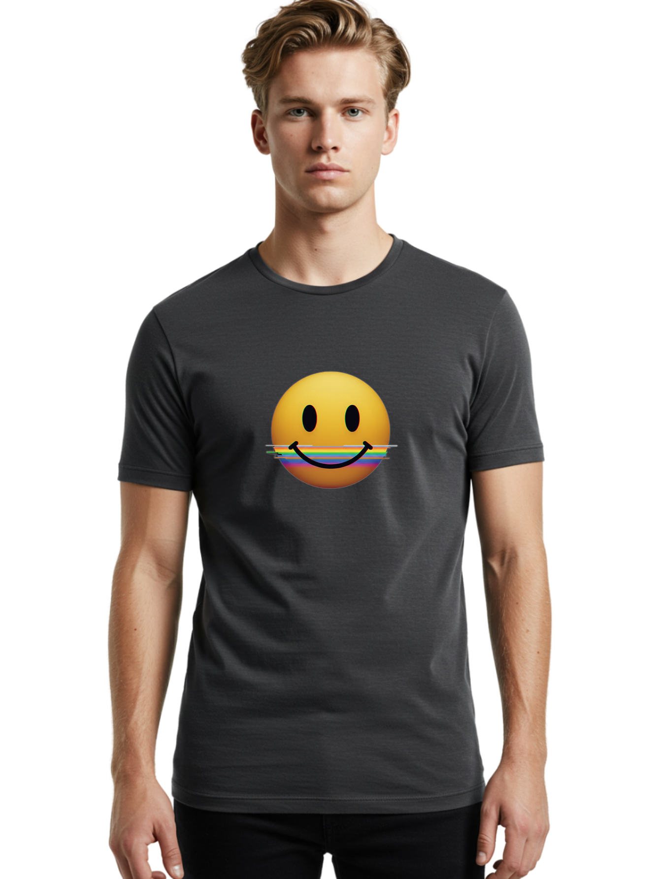 Smiley-Face-1 Men'S Graphic Tee, 100% Cotton, Comfortable Casual Summer Wear, Machine Washable, Vintage Camera, Old Camera, Antique Camera, Black Camera, Classic Photography, Photography Equipment, Nostalgic Device, Film Camera, Camera Art Bai371