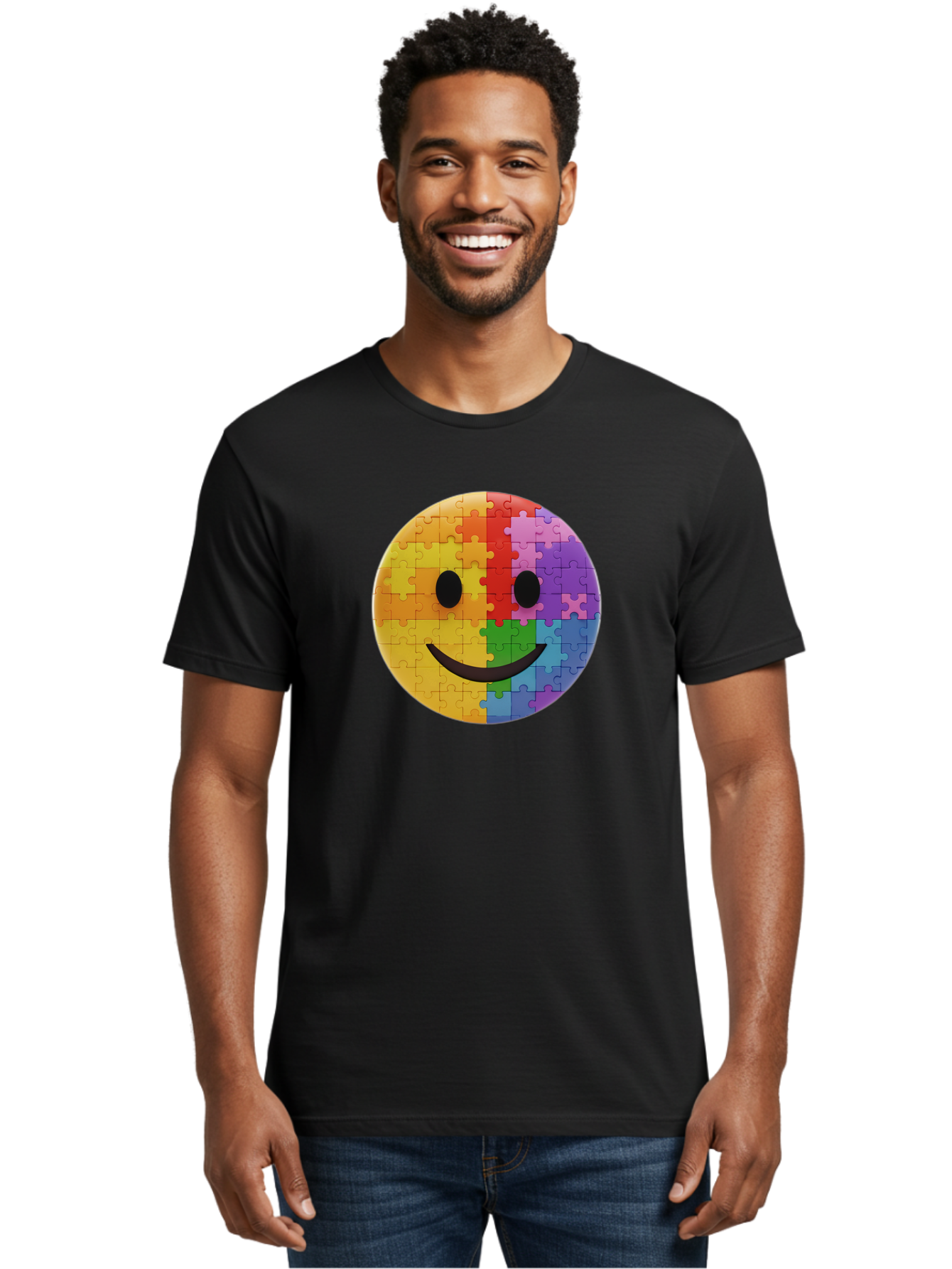 Smiley-Face-Jigsaw Men'S Graphic Tee, 100% Cotton, Comfortable Casual Summer Wear, Machine Washable, Vintage Camera, Old Camera, Antique Camera, Black Camera, Classic Photography, Photography Equipment, Nostalgic Device, Film Camera, Bai373