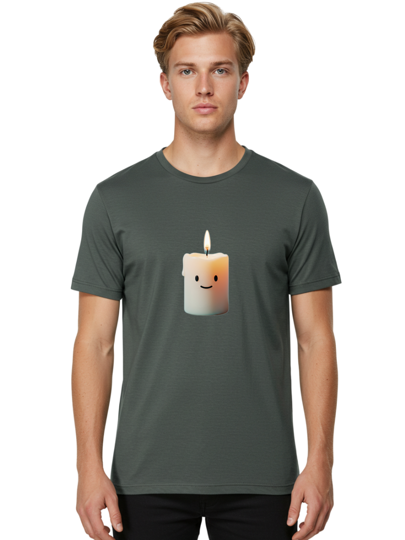 Smiling-Candle-1 Men'S Graphic Tee, 100% Cotton, Comfortable Casual Summer Wear, Machine Washable, Vintage Camera, Old Camera, Antique Camera, Black Camera, Classic Photography, Photography Equipment, Nostalgic Device, Film Camera, Camera Art Bai381