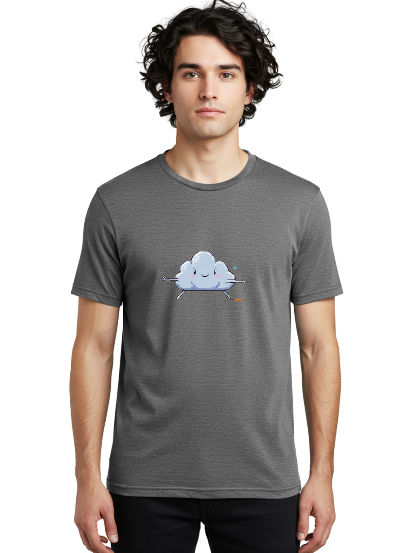 Smiling-Cloud-Character Men'S Graphic Tee, 100% Cotton, Comfortable Casual Summer Wear, Machine Washable, Vintage Camera, Old Camera, Antique Camera, Black Camera, Classic Photography, Photography Equipment, Nostalgic Device, Film Camera, Bai385