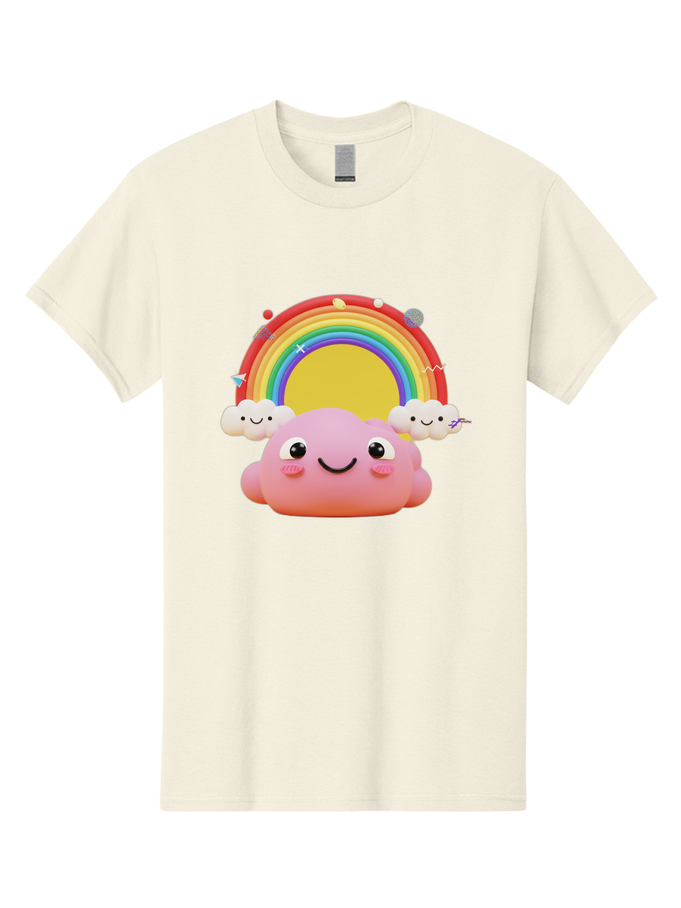 Smiling-Pink-Cloud-With-Rainbow Men'S Graphic Tee, 100% Cotton, Comfortable Casual Summer Wear, Machine Washable, Vintage Camera, Old Camera, Antique Camera, Black Camera, Classic Photography, Photography Equipment, Nostalgic Device, Bai389