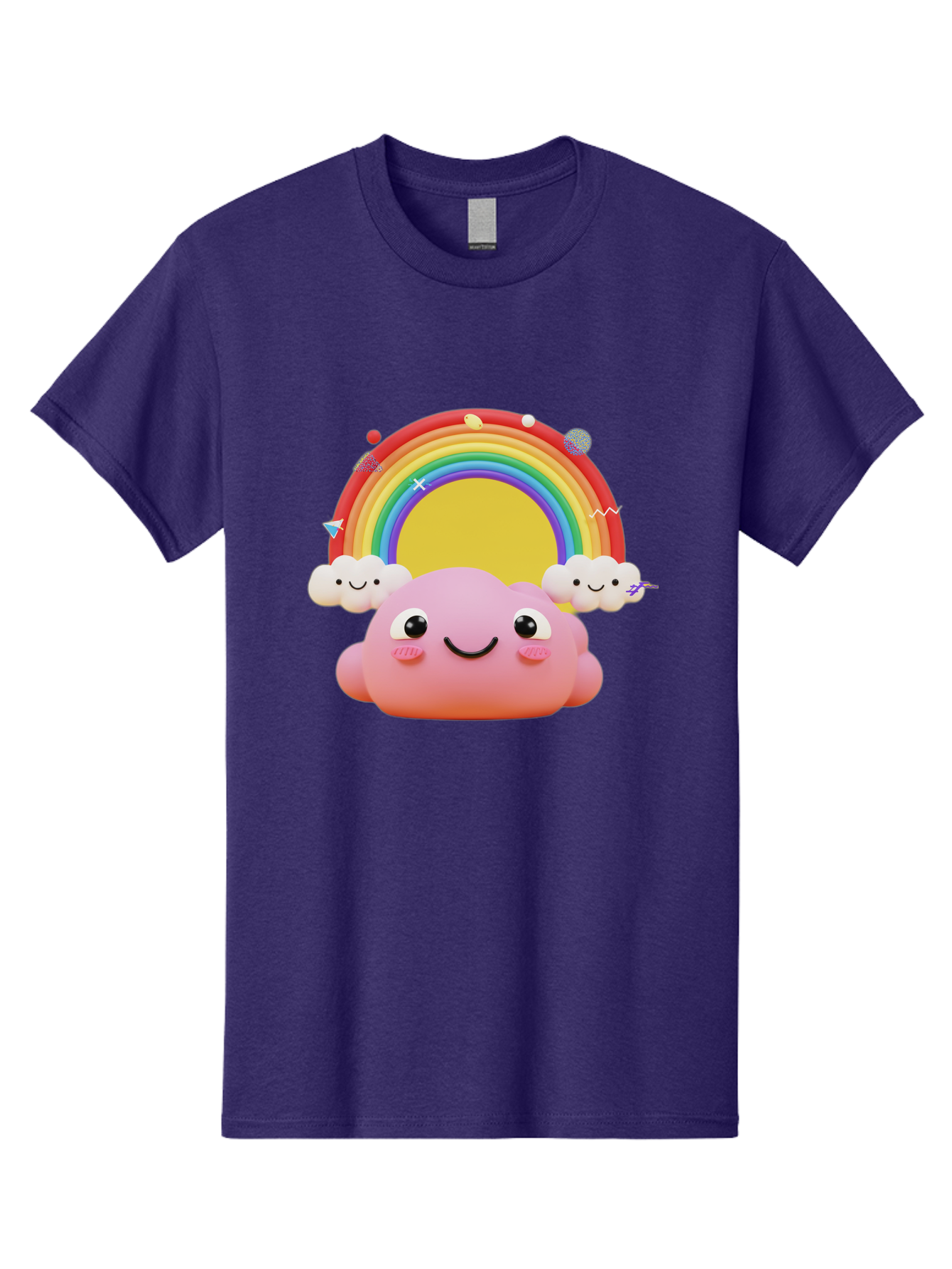 Smiling-Pink-Cloud-With-Rainbow Men'S Graphic Tee, 100% Cotton, Comfortable Casual Summer Wear, Machine Washable, Vintage Camera, Old Camera, Antique Camera, Black Camera, Classic Photography, Photography Equipment, Nostalgic Device, Bai389