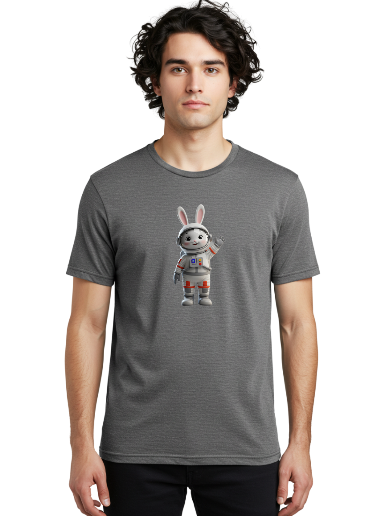 Space-Bunny-3 Men'S Graphic Tee, 100% Cotton, Comfortable Casual Summer Wear, Machine Washable, Vintage Camera, Old Camera, Antique Camera, Black Camera, Classic Photography, Photography Equipment, Nostalgic Device, Film Camera, Camera Art Bai400