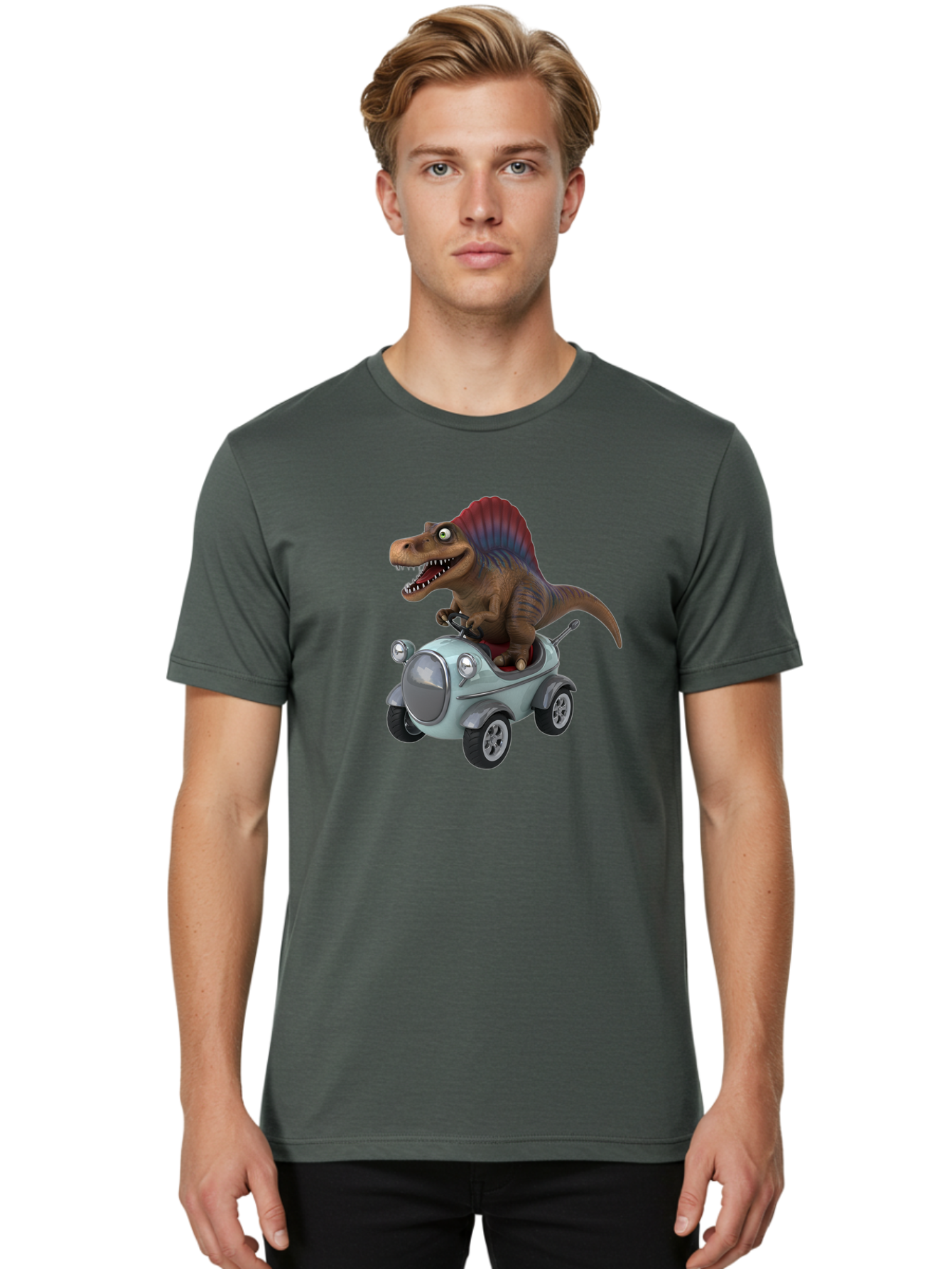 Spinosaurus-Driving-A-Car Men'S Graphic Tee, 100% Cotton, Comfortable Casual Summer Wear, Machine Washable, Vintage Camera, Old Camera, Antique Camera, Black Camera, Classic Photography, Photography Equipment, Nostalgic Device, Film Camera, Bai413