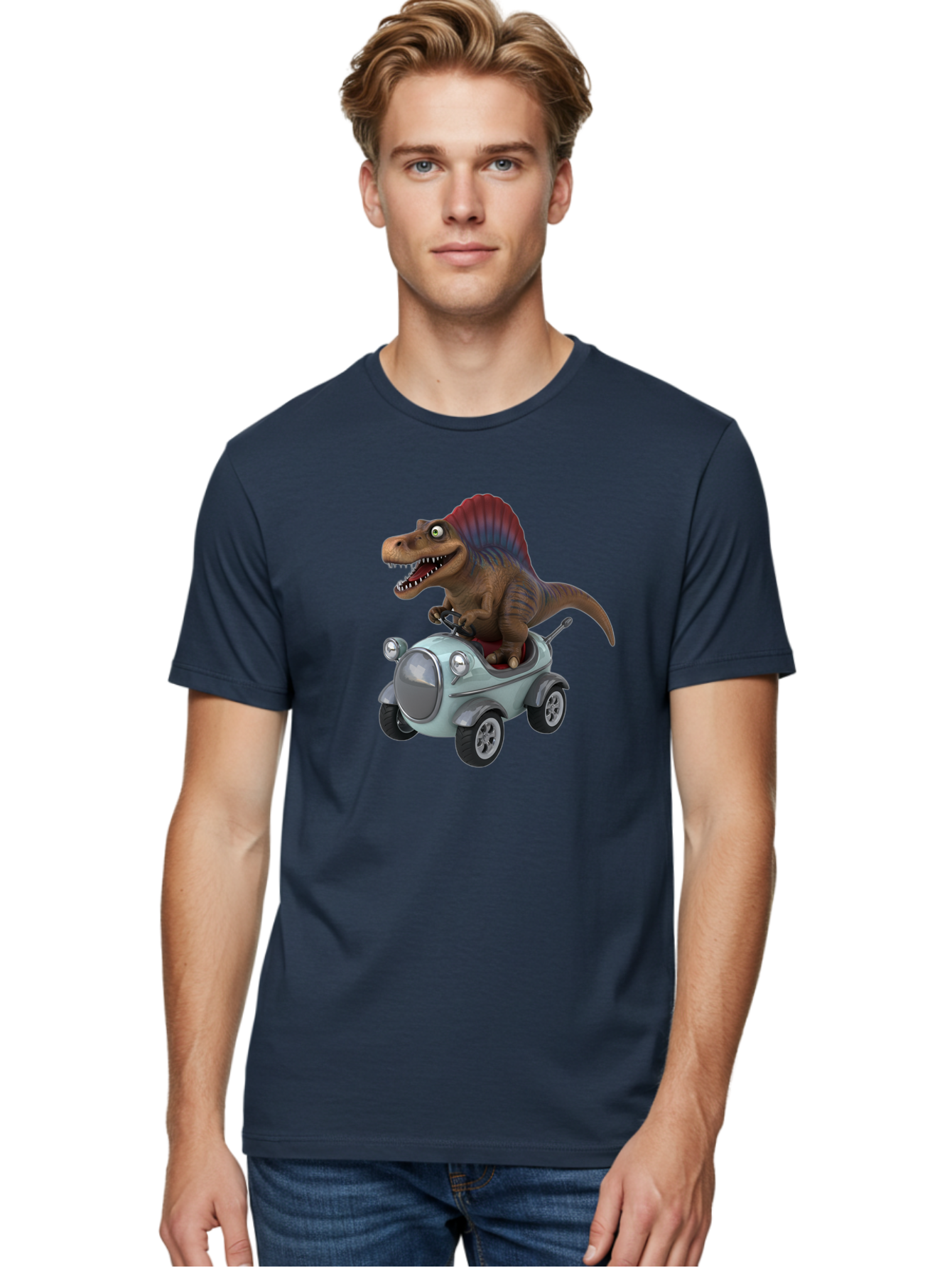 Spinosaurus-Driving-A-Car Men'S Graphic Tee, 100% Cotton, Comfortable Casual Summer Wear, Machine Washable, Vintage Camera, Old Camera, Antique Camera, Black Camera, Classic Photography, Photography Equipment, Nostalgic Device, Film Camera, Bai413