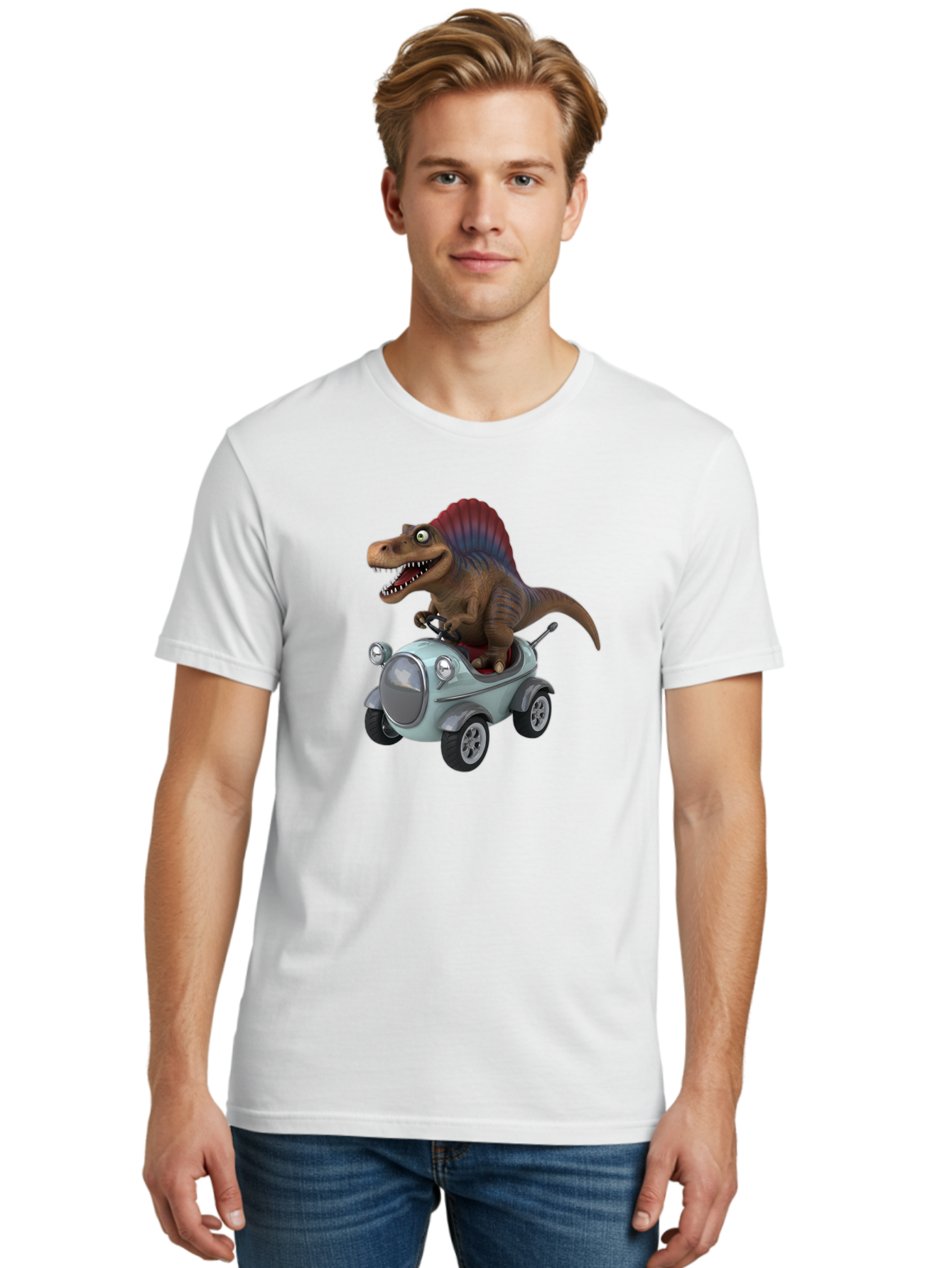 Spinosaurus-Driving-A-Car Men'S Graphic Tee, 100% Cotton, Comfortable Casual Summer Wear, Machine Washable, Vintage Camera, Old Camera, Antique Camera, Black Camera, Classic Photography, Photography Equipment, Nostalgic Device, Film Camera, Bai413