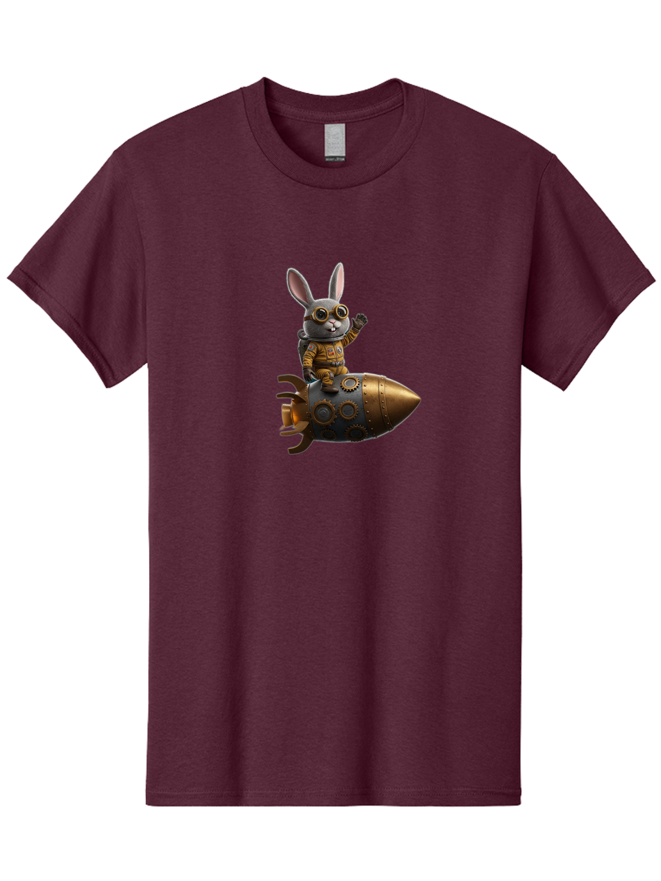 Steampunk-Bunny-Rocket Men'S Graphic Tee, 100% Cotton, Comfortable Casual Summer Wear, Machine Washable, Vintage Camera, Old Camera, Antique Camera, Black Camera, Classic Photography, Photography Equipment, Nostalgic Device, Film Camera, Bai419