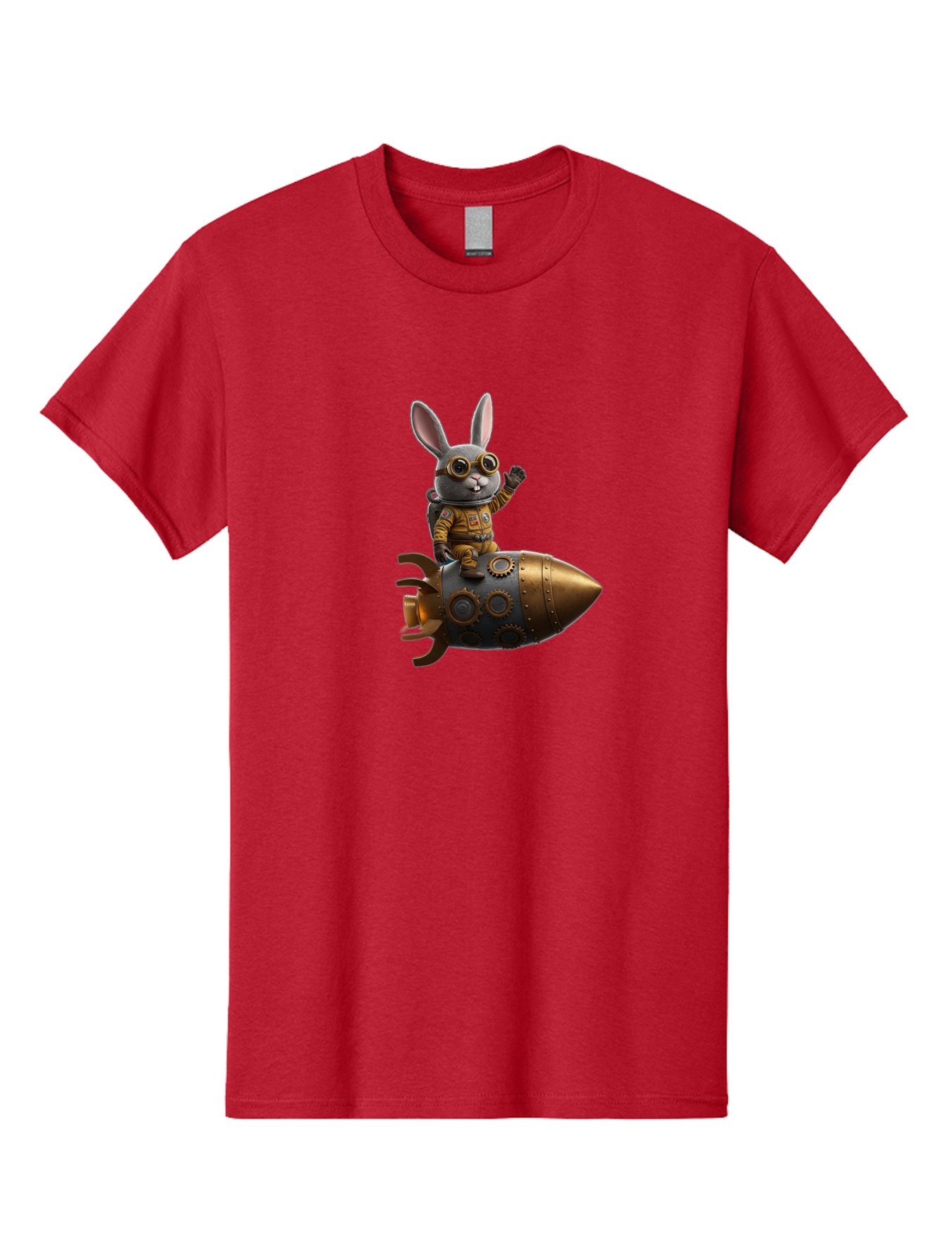 Steampunk-Bunny-Rocket Men'S Graphic Tee, 100% Cotton, Comfortable Casual Summer Wear, Machine Washable, Vintage Camera, Old Camera, Antique Camera, Black Camera, Classic Photography, Photography Equipment, Nostalgic Device, Film Camera, Bai419