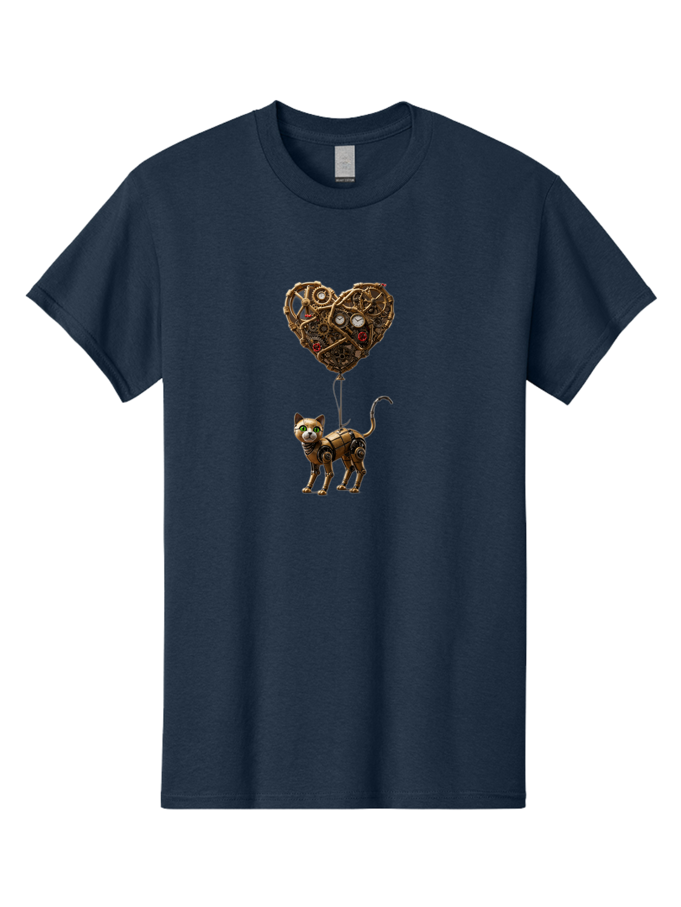 Steampunk-Cat-Heart-Balloon Men'S Graphic Tee, 100% Cotton, Comfortable Casual Summer Wear, Machine Washable, Vintage Camera, Old Camera, Antique Camera, Black Camera, Classic Photography, Photography Equipment, Nostalgic Device, Film Camera, Bai421
