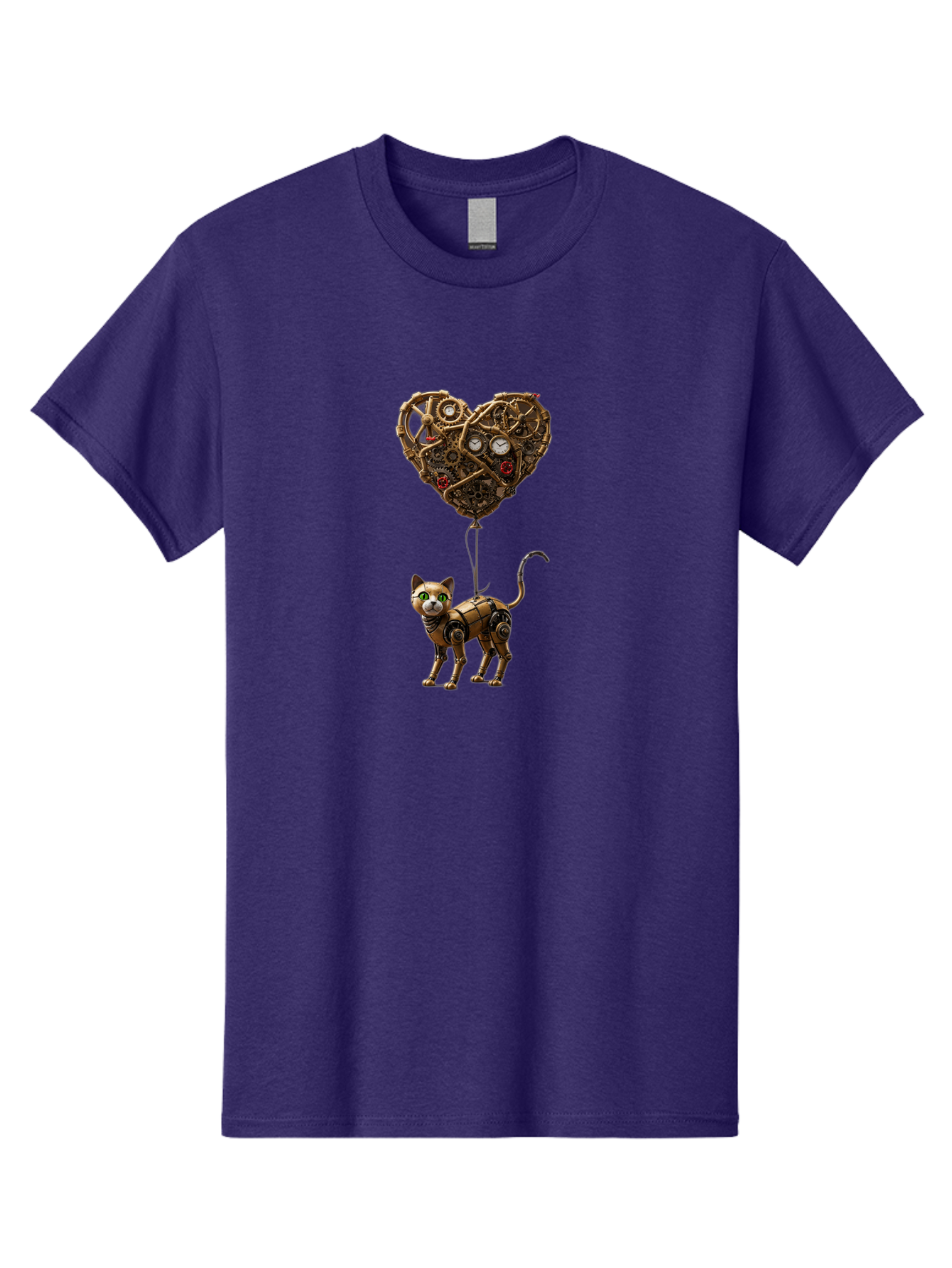 Steampunk-Cat-Heart-Balloon Men'S Graphic Tee, 100% Cotton, Comfortable Casual Summer Wear, Machine Washable, Vintage Camera, Old Camera, Antique Camera, Black Camera, Classic Photography, Photography Equipment, Nostalgic Device, Film Camera, Bai421