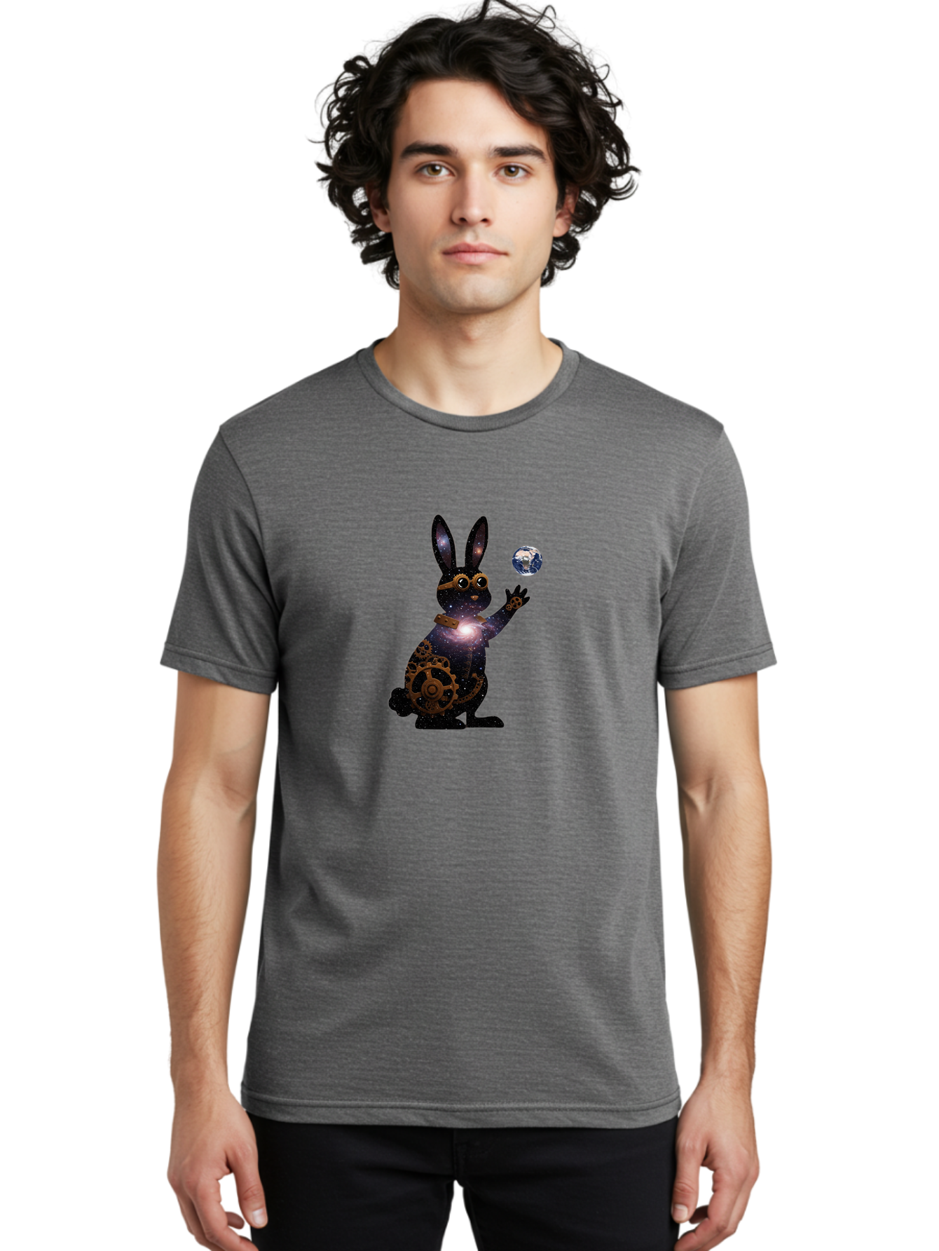 Steampunk-Rabbit Men'S Graphic Tee, 100% Cotton, Comfortable Casual Summer Wear, Machine Washable, Vintage Camera, Old Camera, Antique Camera, Black Camera, Classic Photography, Photography Equipment, Nostalgic Device, Film Camera, Camera Art Bai425