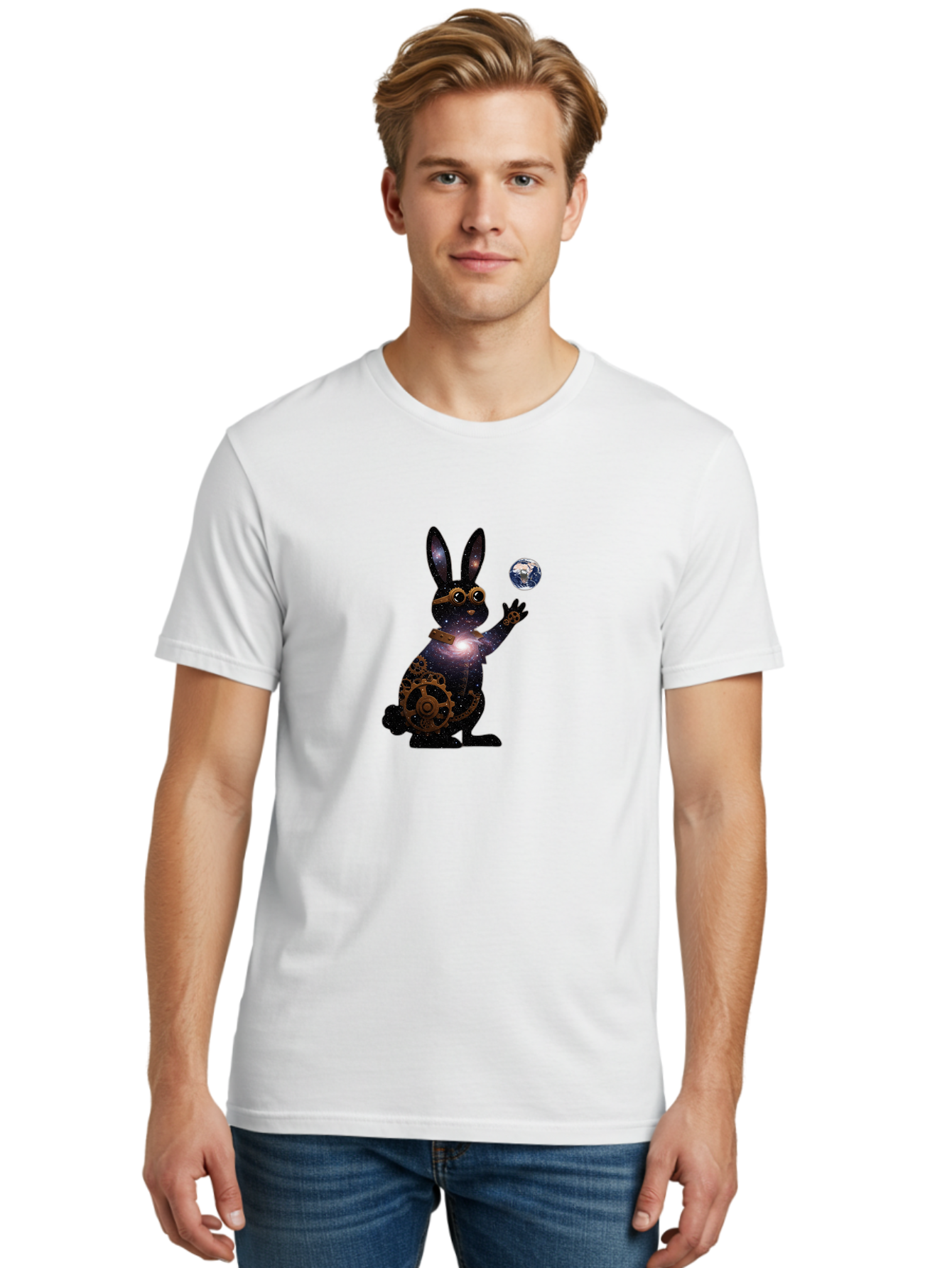 Steampunk-Rabbit Men'S Graphic Tee, 100% Cotton, Comfortable Casual Summer Wear, Machine Washable, Vintage Camera, Old Camera, Antique Camera, Black Camera, Classic Photography, Photography Equipment, Nostalgic Device, Film Camera, Camera Art Bai425