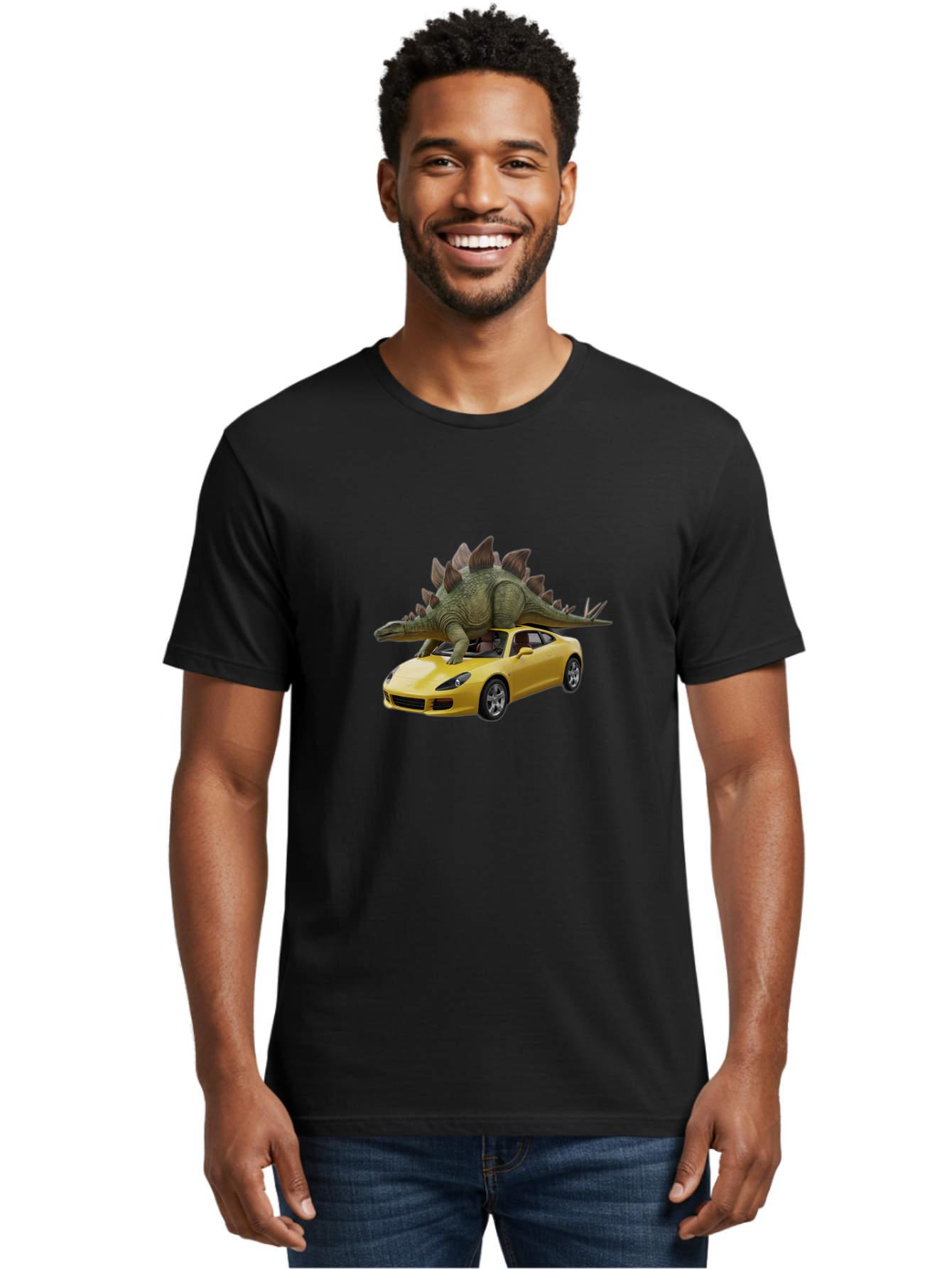 Stegosaurus-On-Porsche Men'S Graphic Tee, 100% Cotton, Comfortable Casual Summer Wear, Machine Washable, Vintage Camera, Old Camera, Antique Camera, Black Camera, Classic Photography, Photography Equipment, Nostalgic Device, Film Camera, Bai426