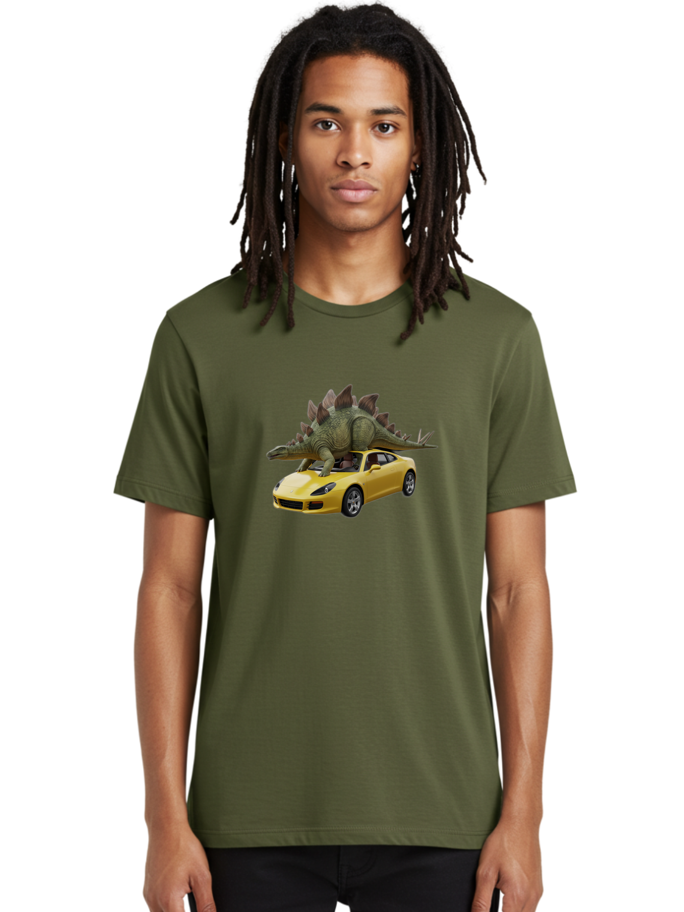 Stegosaurus-On-Porsche Men'S Graphic Tee, 100% Cotton, Comfortable Casual Summer Wear, Machine Washable, Vintage Camera, Old Camera, Antique Camera, Black Camera, Classic Photography, Photography Equipment, Nostalgic Device, Film Camera, Bai426