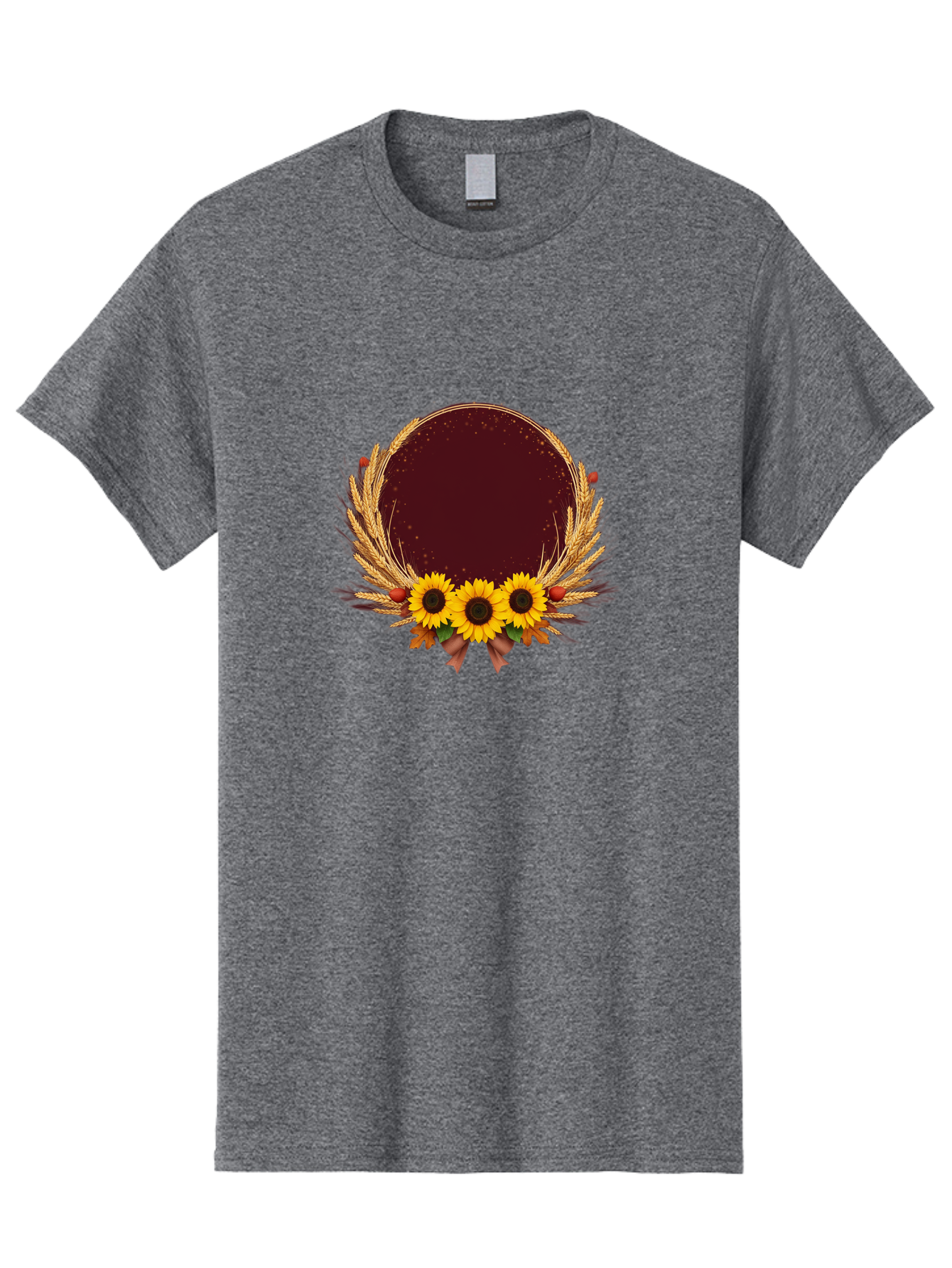 Sunflower-Wreath-Frame Men'S Graphic Tee, 100% Cotton, Comfortable Casual Summer Wear, Machine Washable, Vintage Camera, Old Camera, Antique Camera, Black Camera, Classic Photography, Photography Equipment, Nostalgic Device, Film Camera, Bai430
