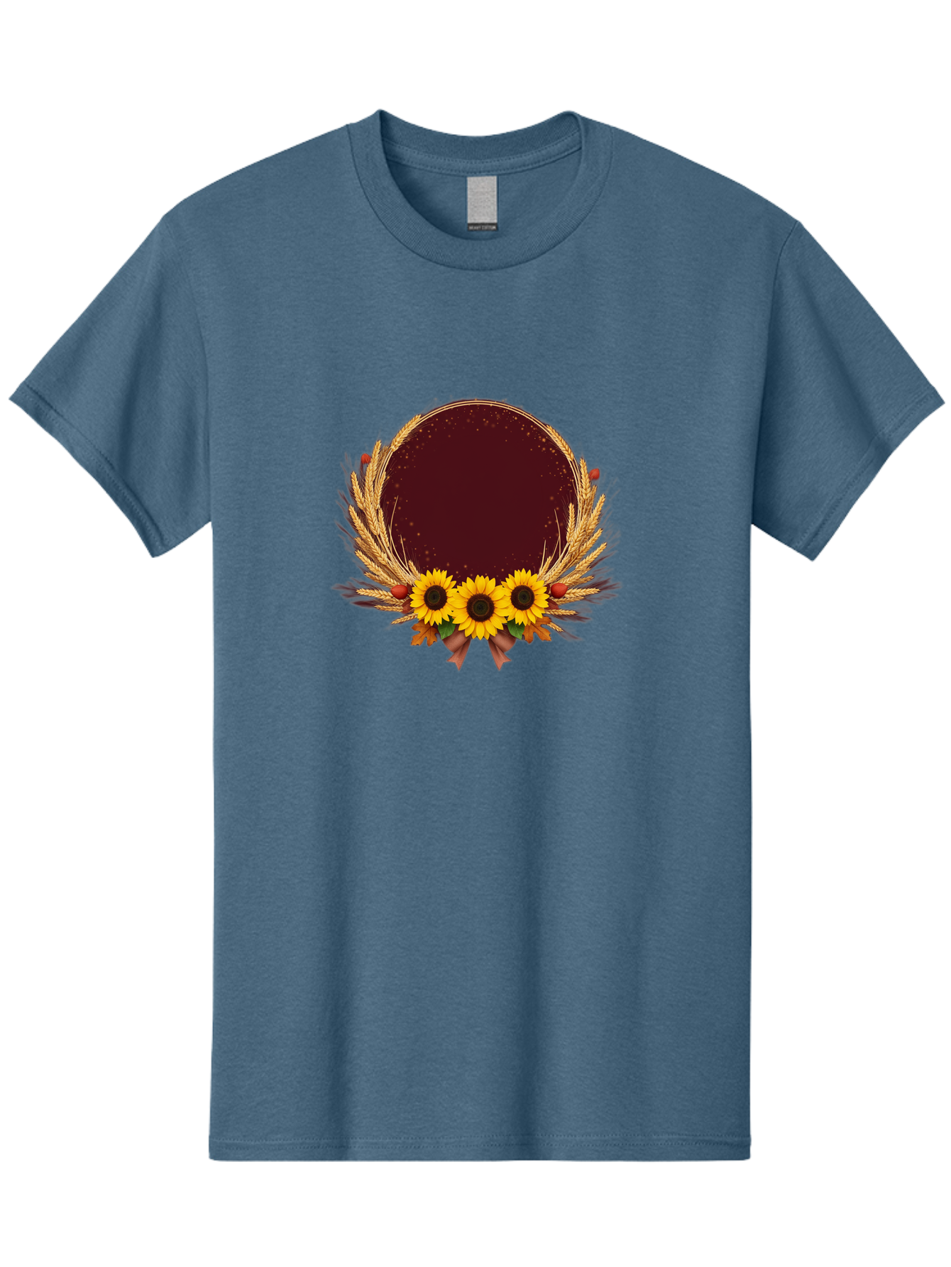 Sunflower-Wreath-Frame Men'S Graphic Tee, 100% Cotton, Comfortable Casual Summer Wear, Machine Washable, Vintage Camera, Old Camera, Antique Camera, Black Camera, Classic Photography, Photography Equipment, Nostalgic Device, Film Camera, Bai430