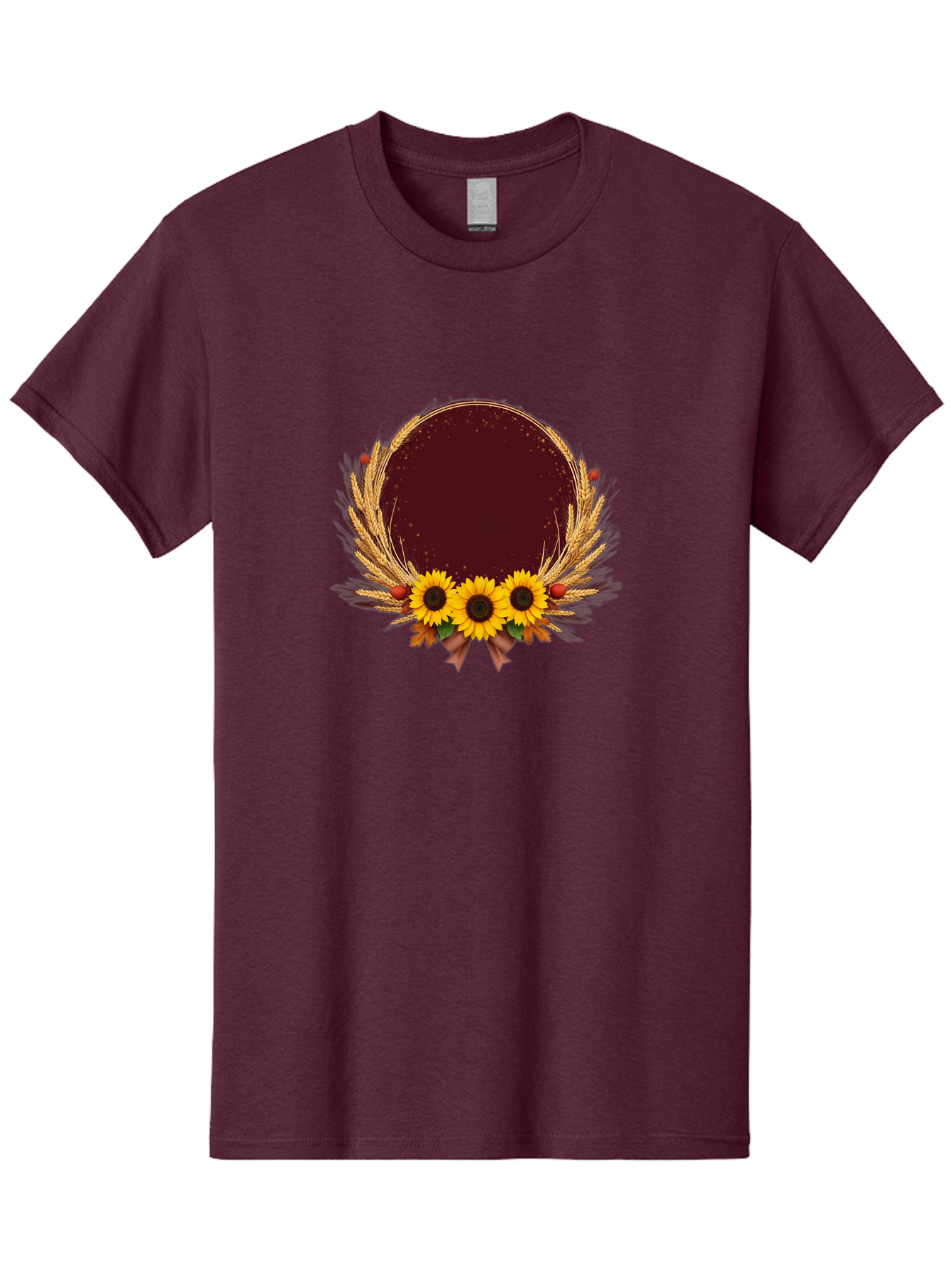 Sunflower-Wreath-Frame Men'S Graphic Tee, 100% Cotton, Comfortable Casual Summer Wear, Machine Washable, Vintage Camera, Old Camera, Antique Camera, Black Camera, Classic Photography, Photography Equipment, Nostalgic Device, Film Camera, Bai430