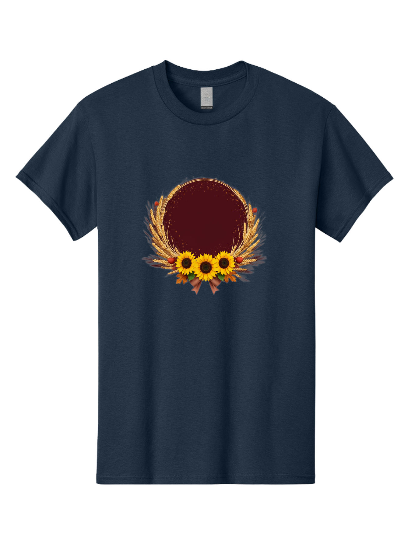 Sunflower-Wreath-Frame Men'S Graphic Tee, 100% Cotton, Comfortable Casual Summer Wear, Machine Washable, Vintage Camera, Old Camera, Antique Camera, Black Camera, Classic Photography, Photography Equipment, Nostalgic Device, Film Camera, Bai430
