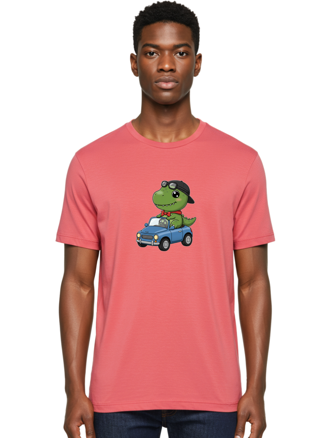 T-Rex-Driving-Car Men'S Graphic Tee, 100% Cotton, Comfortable Casual Summer Wear, Machine Washable, Vintage Camera, Old Camera, Antique Camera, Black Camera, Classic Photography, Photography Equipment, Nostalgic Device, Film Camera, Camera Art Bai435