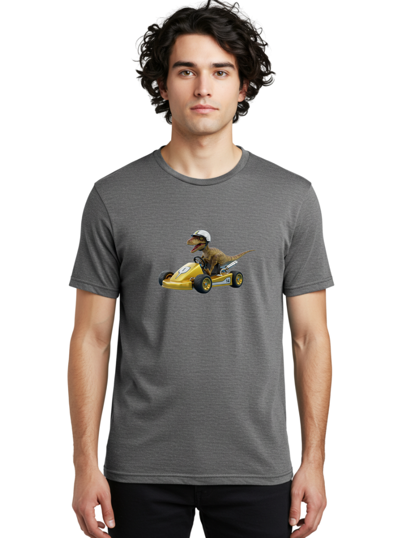 T-Rex-Go-Kart-14 Men'S Graphic Tee, 100% Cotton, Comfortable Casual Summer Wear, Machine Washable, Vintage Camera, Old Camera, Antique Camera, Black Camera, Classic Photography, Photography Equipment, Nostalgic Device, Film Camera, Camera Art Bai436