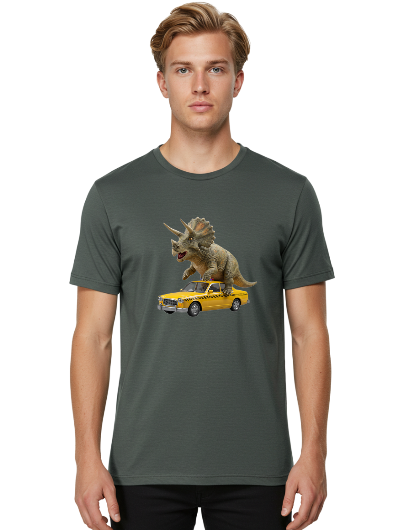 T-Rex-On-Taxi Men'S Graphic Tee, 100% Cotton, Comfortable Casual Summer Wear, Machine Washable, Vintage Camera, Old Camera, Antique Camera, Black Camera, Classic Photography, Photography Equipment, Nostalgic Device, Film Camera, Camera Art Bai440