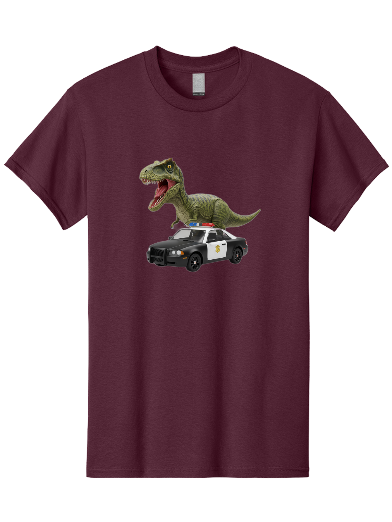 T-Rex-Police-Car Men'S Graphic Tee, 100% Cotton, Comfortable Casual Summer Wear, Machine Washable, Vintage Camera, Old Camera, Antique Camera, Black Camera, Classic Photography, Photography Equipment, Nostalgic Device, Film Camera, Camera Art Bai441