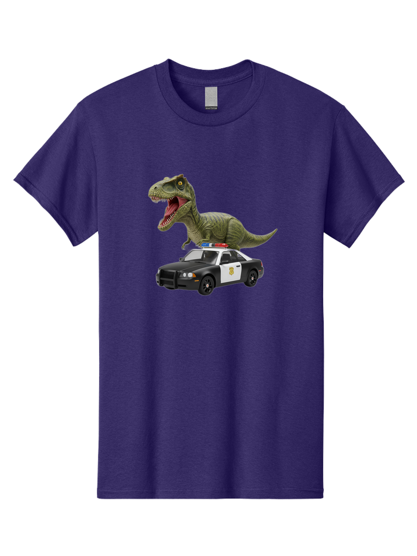 T-Rex-Police-Car Men'S Graphic Tee, 100% Cotton, Comfortable Casual Summer Wear, Machine Washable, Vintage Camera, Old Camera, Antique Camera, Black Camera, Classic Photography, Photography Equipment, Nostalgic Device, Film Camera, Camera Art Bai441