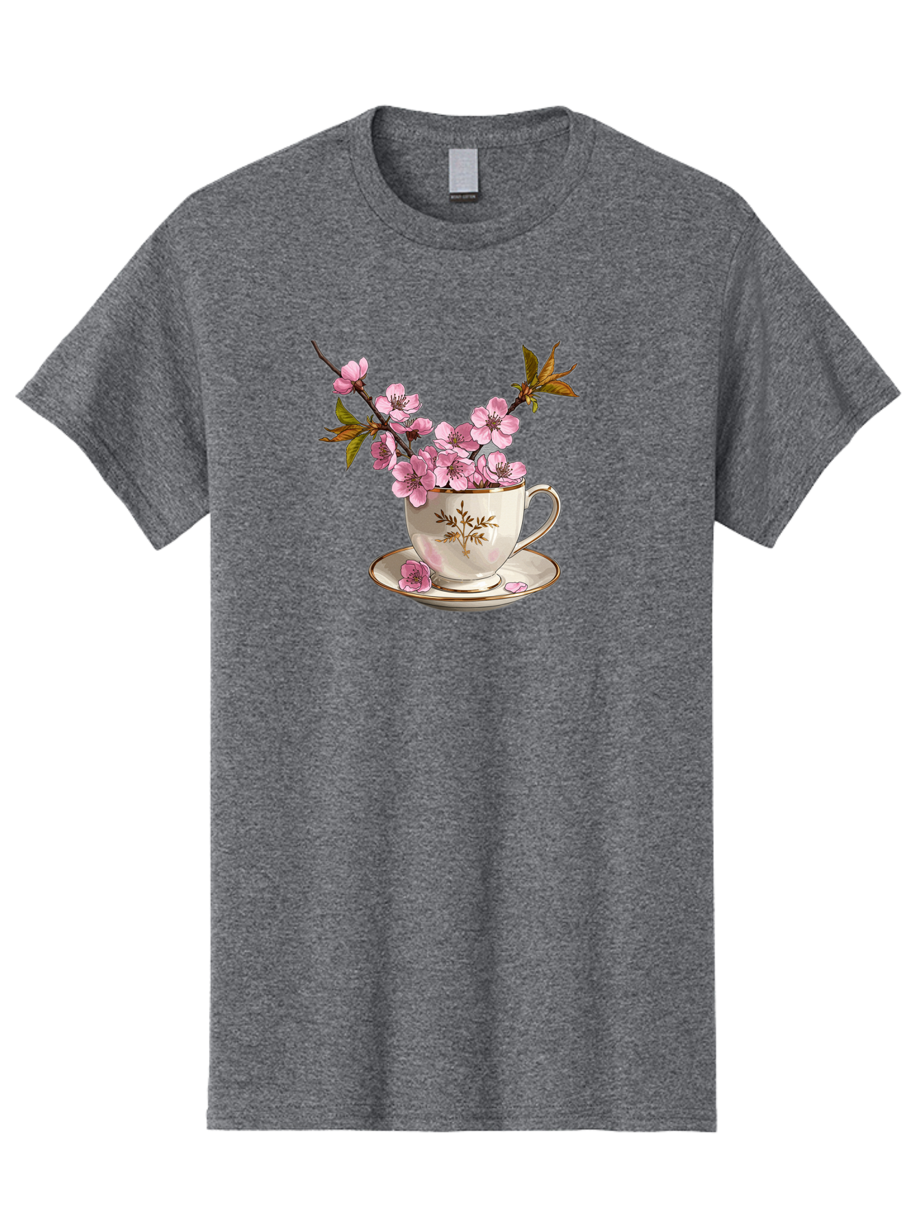 Tea-Cup-With-Cherry-Blossoms-2 Men'S Graphic Tee, 100% Cotton, Comfortable Casual Summer Wear, Machine Washable, Vintage Camera, Old Camera, Antique Camera, Black Camera, Classic Photography, Photography Equipment, Nostalgic Device, Bai447