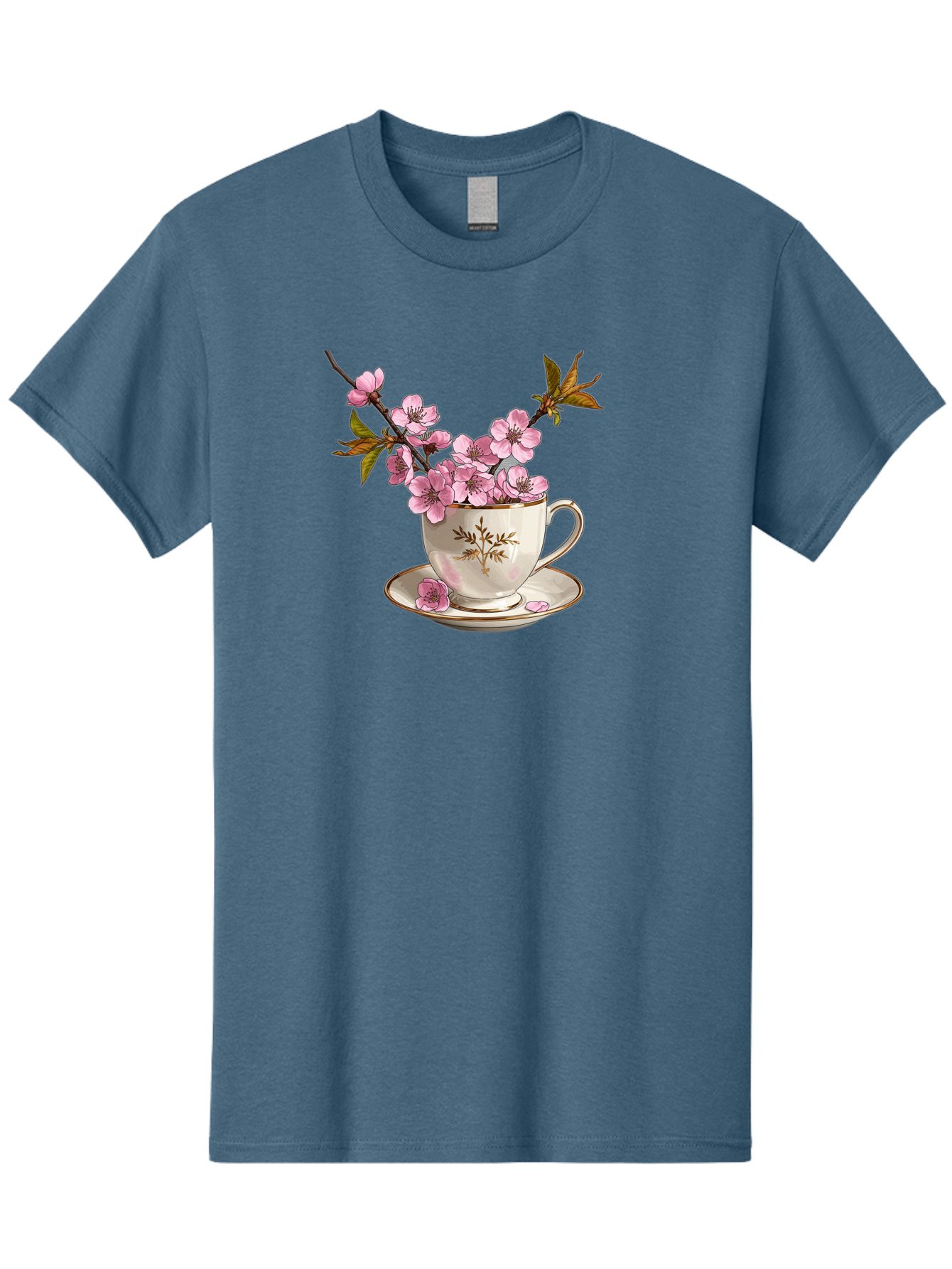 Tea-Cup-With-Cherry-Blossoms-2 Men'S Graphic Tee, 100% Cotton, Comfortable Casual Summer Wear, Machine Washable, Vintage Camera, Old Camera, Antique Camera, Black Camera, Classic Photography, Photography Equipment, Nostalgic Device, Bai447