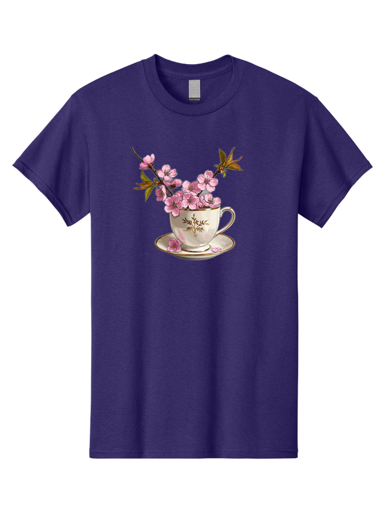 Tea-Cup-With-Cherry-Blossoms-2 Men'S Graphic Tee, 100% Cotton, Comfortable Casual Summer Wear, Machine Washable, Vintage Camera, Old Camera, Antique Camera, Black Camera, Classic Photography, Photography Equipment, Nostalgic Device, Bai447