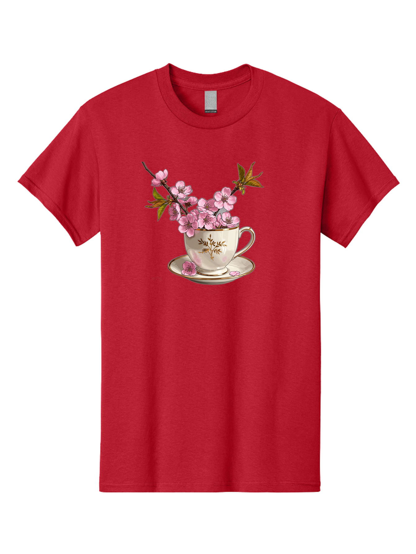 Tea-Cup-With-Cherry-Blossoms-2 Men'S Graphic Tee, 100% Cotton, Comfortable Casual Summer Wear, Machine Washable, Vintage Camera, Old Camera, Antique Camera, Black Camera, Classic Photography, Photography Equipment, Nostalgic Device, Bai447