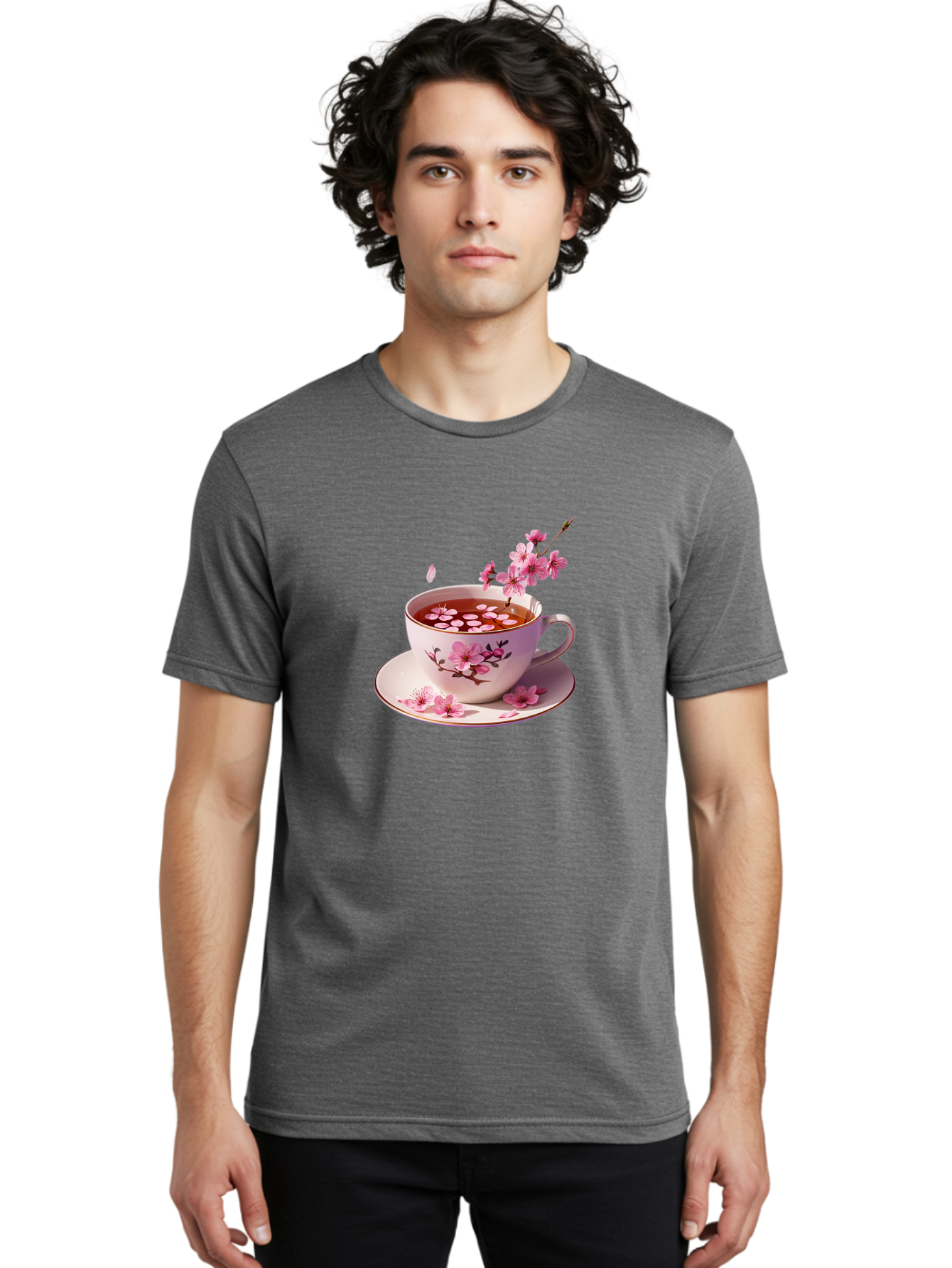 Tea-Cup-With-Cherry-Blossoms Men'S Graphic Tee, 100% Cotton, Comfortable Casual Summer Wear, Machine Washable, Vintage Camera, Old Camera, Antique Camera, Black Camera, Classic Photography, Photography Equipment, Nostalgic Device, Film Camera, Bai448