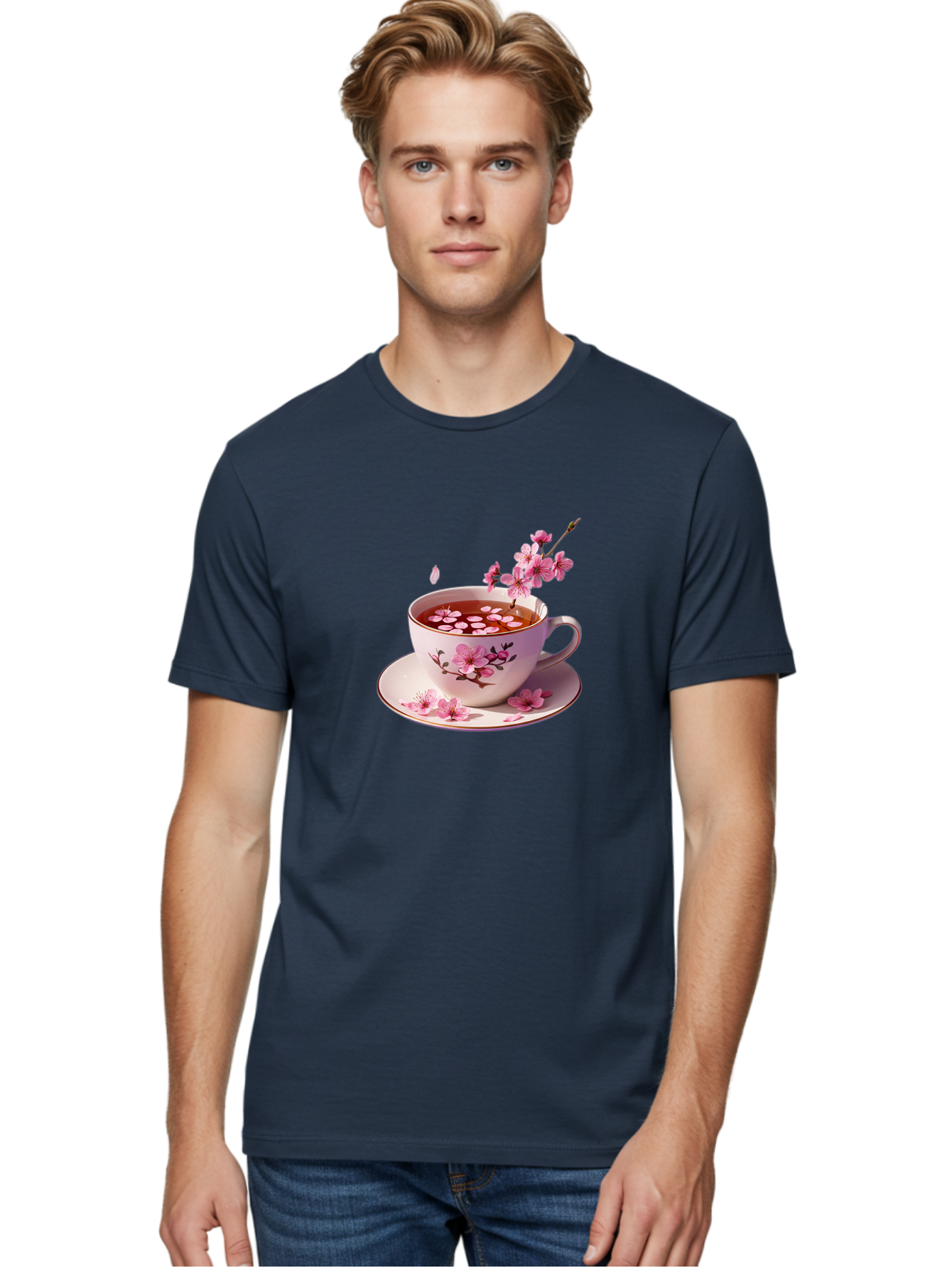 Tea-Cup-With-Cherry-Blossoms Men'S Graphic Tee, 100% Cotton, Comfortable Casual Summer Wear, Machine Washable, Vintage Camera, Old Camera, Antique Camera, Black Camera, Classic Photography, Photography Equipment, Nostalgic Device, Film Camera, Bai448