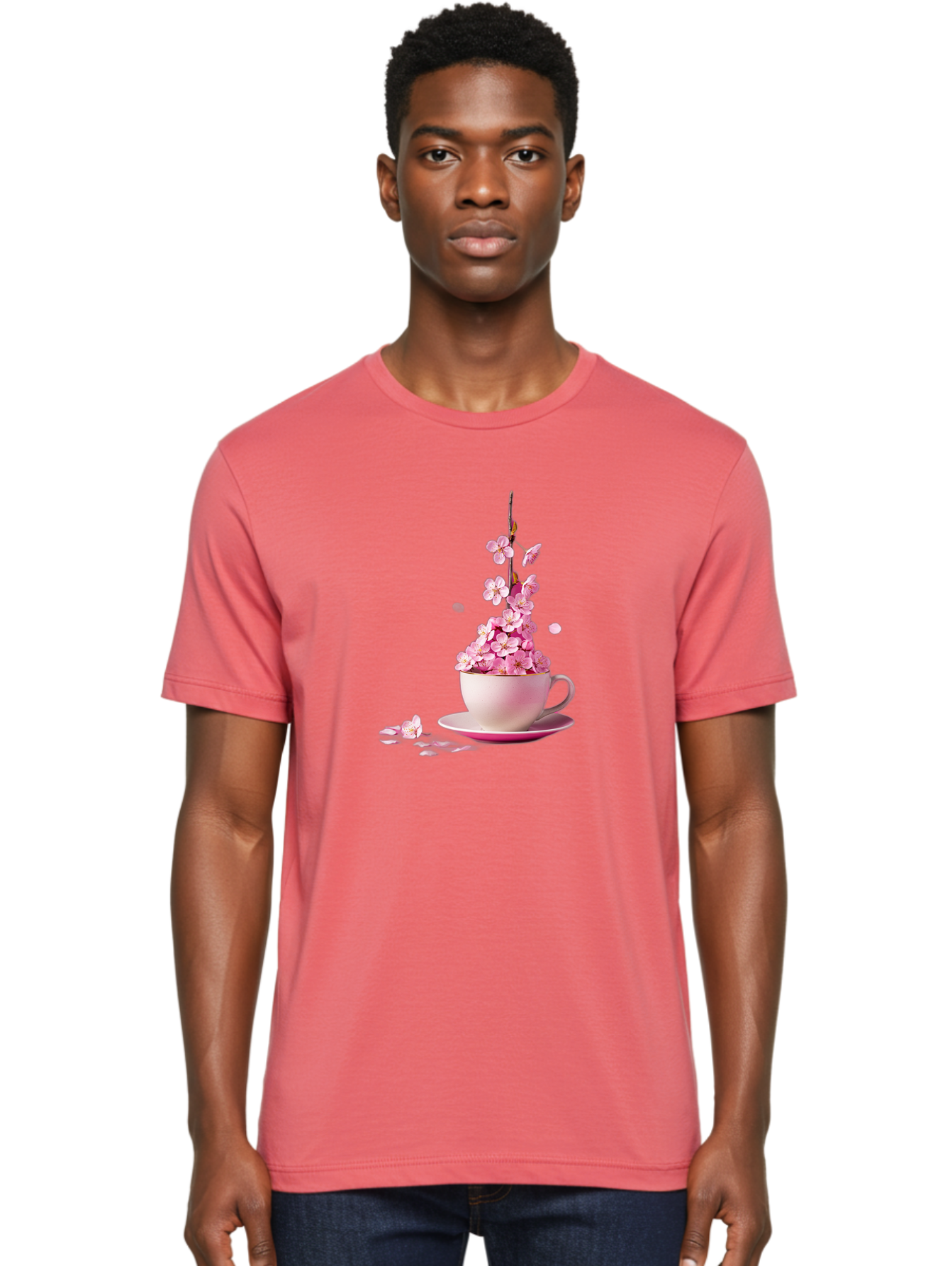 Tea-Cup-With-Flowers Men'S Graphic Tee, 100% Cotton, Comfortable Casual Summer Wear, Machine Washable, Vintage Camera, Old Camera, Antique Camera, Black Camera, Classic Photography, Photography Equipment, Nostalgic Device, Film Camera, Bai449