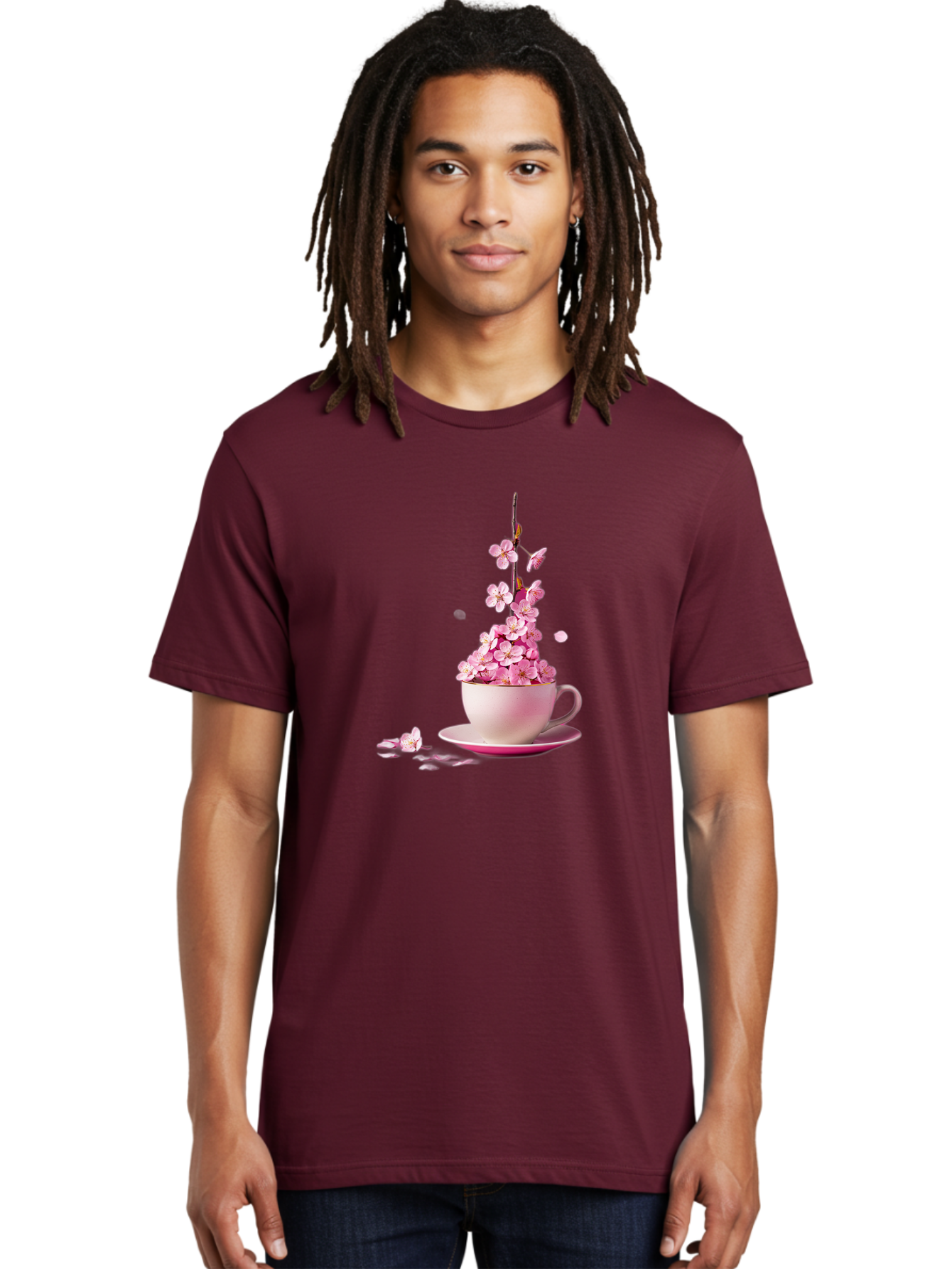 Tea-Cup-With-Flowers Men'S Graphic Tee, 100% Cotton, Comfortable Casual Summer Wear, Machine Washable, Vintage Camera, Old Camera, Antique Camera, Black Camera, Classic Photography, Photography Equipment, Nostalgic Device, Film Camera, Bai449