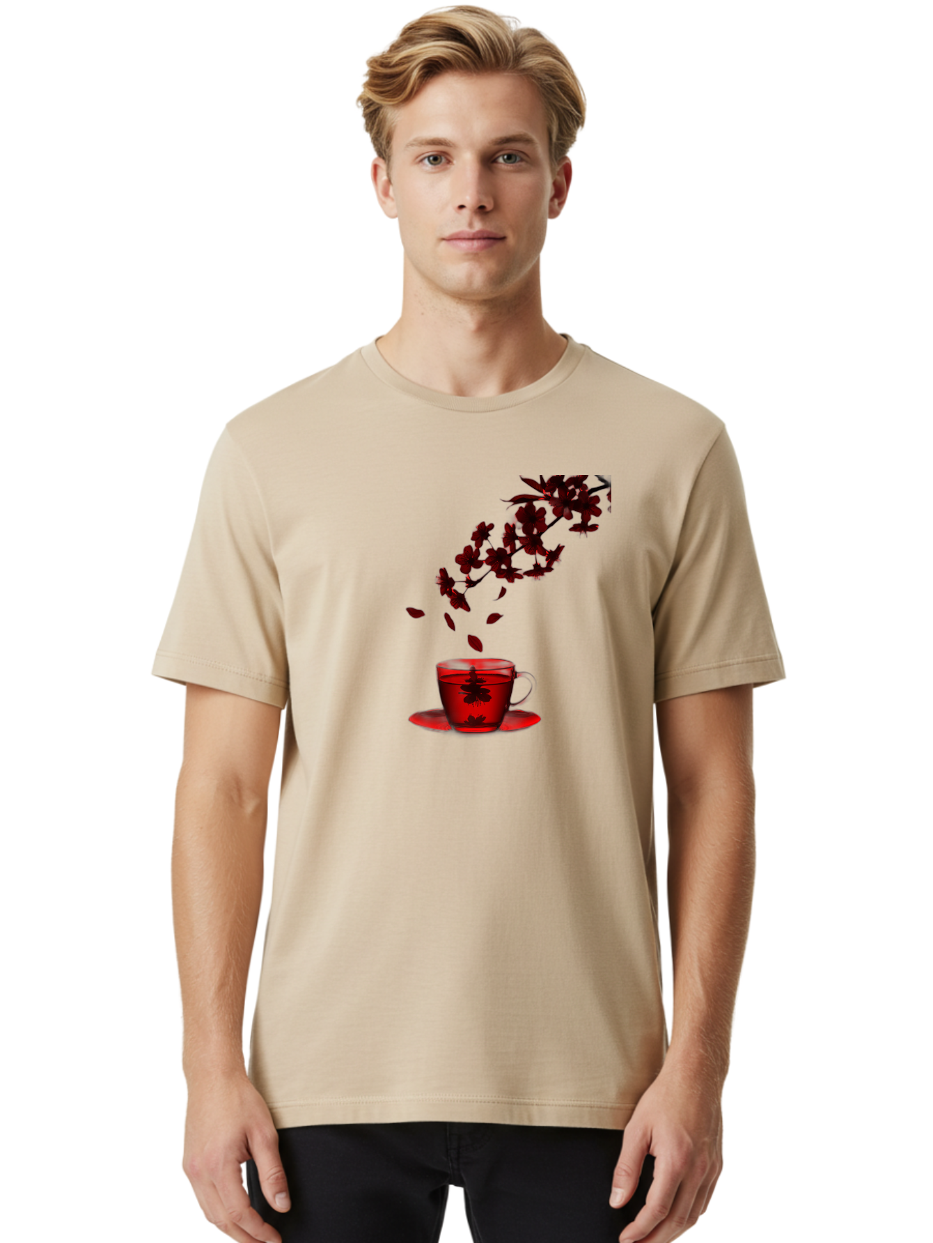 Tea-Cup Men'S Graphic Tee, 100% Cotton, Comfortable Casual Summer Wear, Machine Washable, Vintage Camera, Old Camera, Antique Camera, Black Camera, Classic Photography, Photography Equipment, Nostalgic Device, Film Camera, Camera Art Bai450