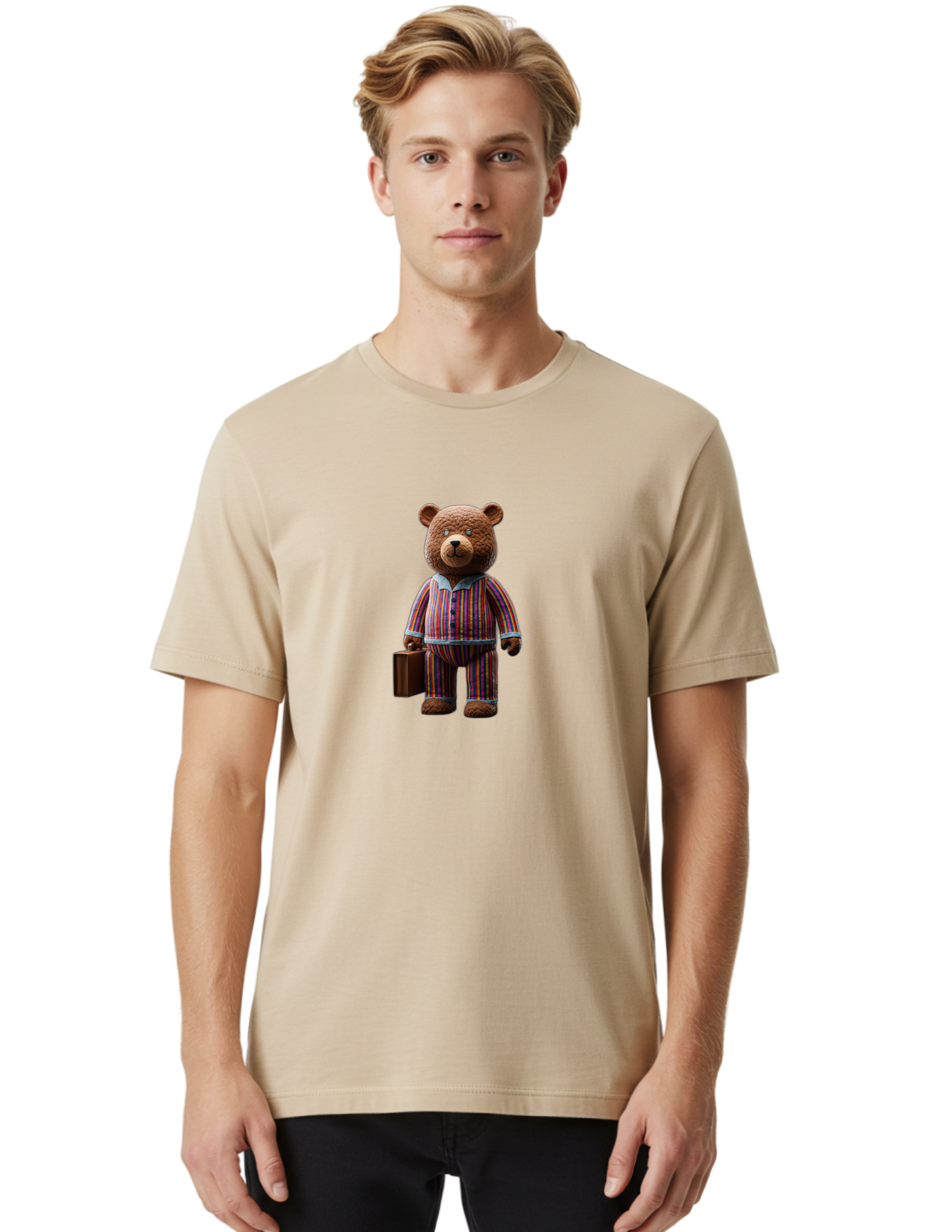 Teddy-Bear-In-Pajamas-11 Men'S Graphic Tee, 100% Cotton, Comfortable Casual Summer Wear, Machine Washable, Vintage Camera, Old Camera, Antique Camera, Black Camera, Classic Photography, Photography Equipment, Nostalgic Device, Film Camera, Bai456