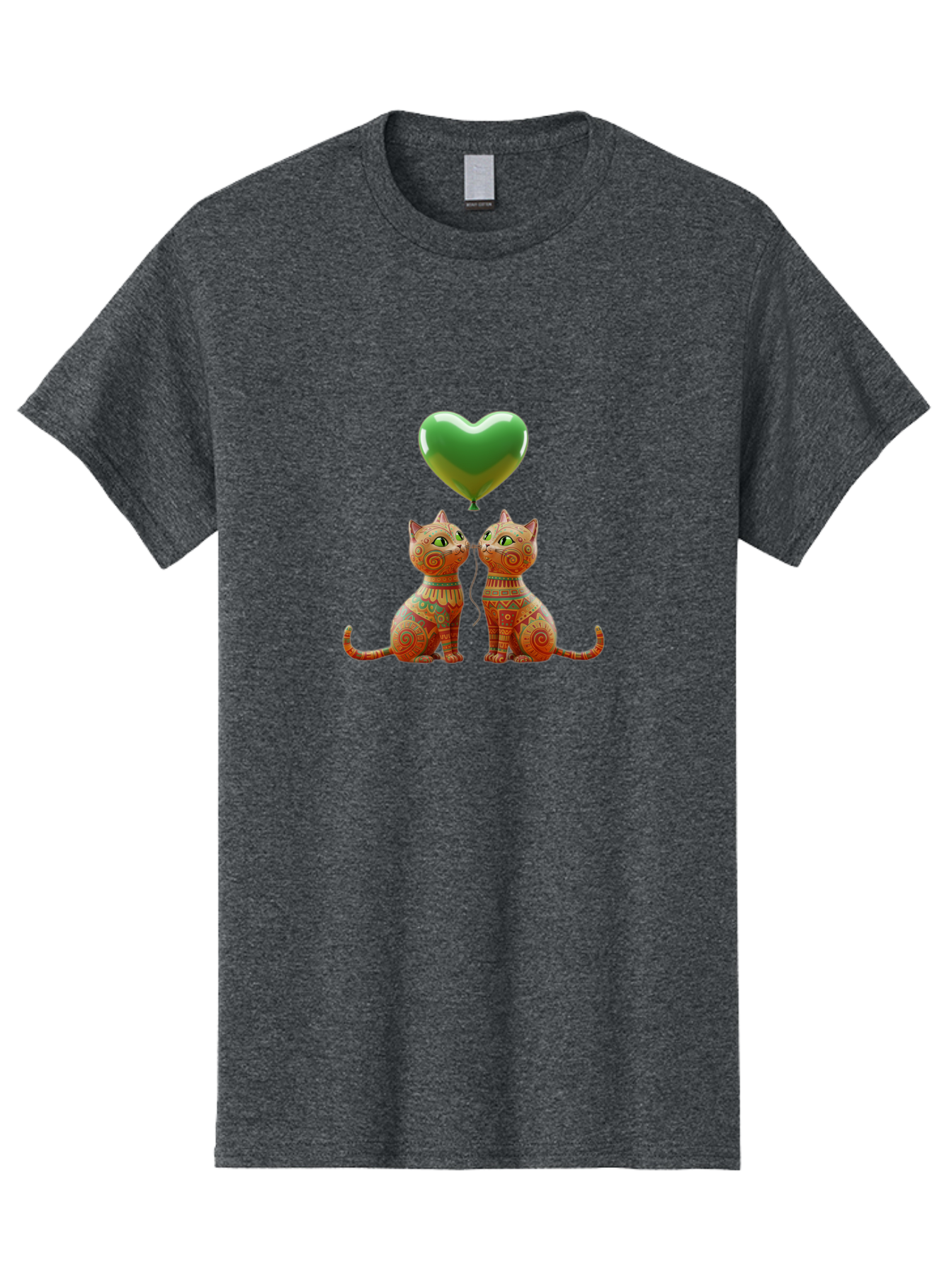 Two-Cats-With-Heart-Balloon-1 Men'S Graphic Tee, 100% Cotton, Comfortable Casual Summer Wear, Machine Washable, Vintage Camera, Old Camera, Antique Camera, Black Camera, Classic Photography, Photography Equipment, Nostalgic Device, Bai489