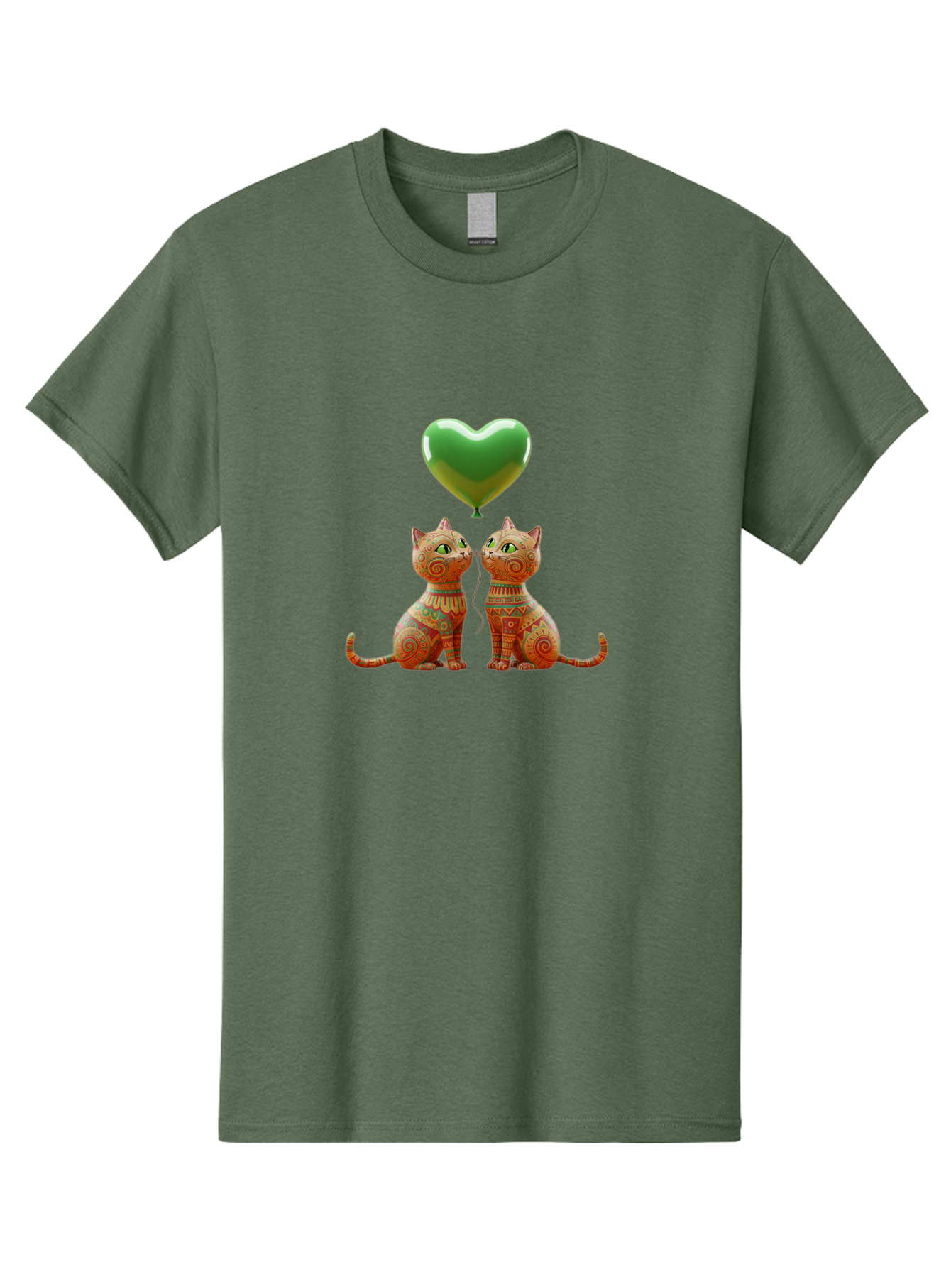 Two-Cats-With-Heart-Balloon-1 Men'S Graphic Tee, 100% Cotton, Comfortable Casual Summer Wear, Machine Washable, Vintage Camera, Old Camera, Antique Camera, Black Camera, Classic Photography, Photography Equipment, Nostalgic Device, Bai489