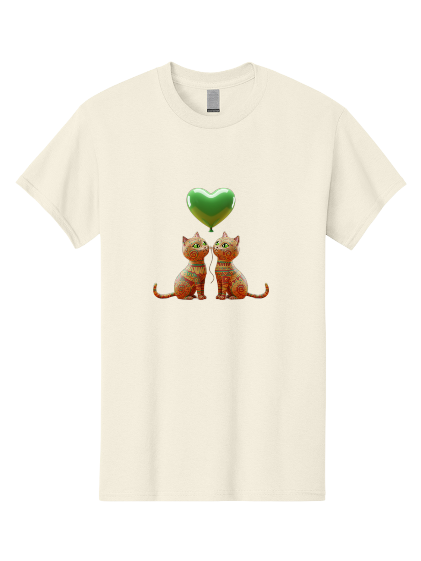 Two-Cats-With-Heart-Balloon-1 Men'S Graphic Tee, 100% Cotton, Comfortable Casual Summer Wear, Machine Washable, Vintage Camera, Old Camera, Antique Camera, Black Camera, Classic Photography, Photography Equipment, Nostalgic Device, Bai489