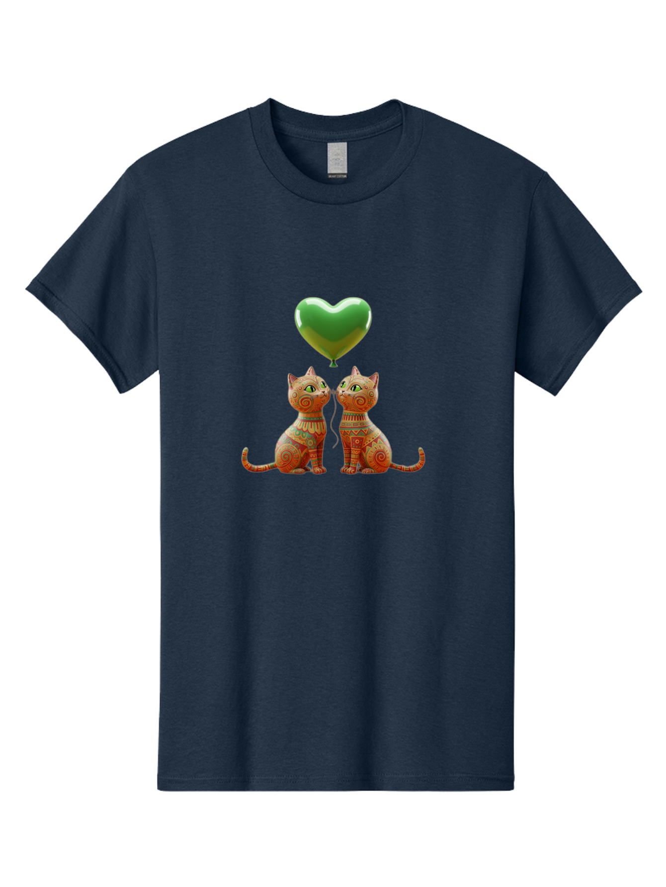 Two-Cats-With-Heart-Balloon-1 Men'S Graphic Tee, 100% Cotton, Comfortable Casual Summer Wear, Machine Washable, Vintage Camera, Old Camera, Antique Camera, Black Camera, Classic Photography, Photography Equipment, Nostalgic Device, Bai489