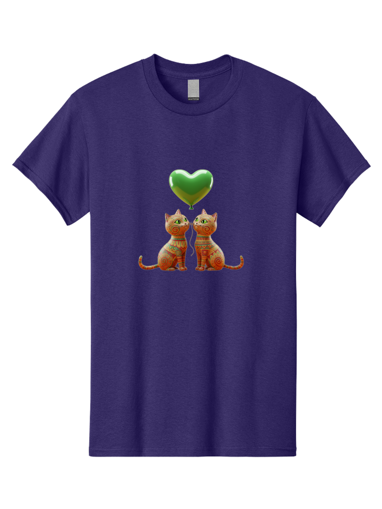 Two-Cats-With-Heart-Balloon-1 Men'S Graphic Tee, 100% Cotton, Comfortable Casual Summer Wear, Machine Washable, Vintage Camera, Old Camera, Antique Camera, Black Camera, Classic Photography, Photography Equipment, Nostalgic Device, Bai489