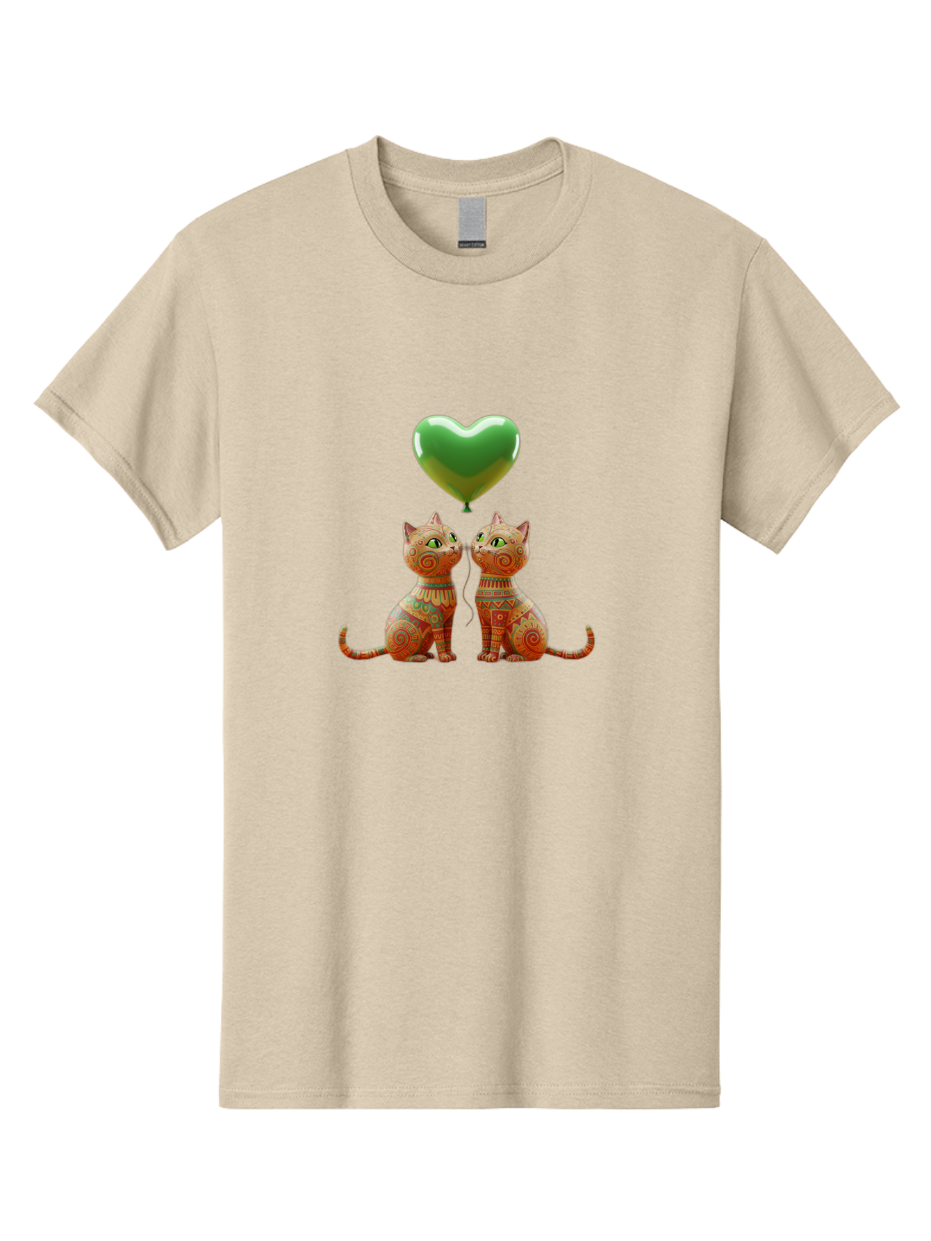 Two-Cats-With-Heart-Balloon-1 Men'S Graphic Tee, 100% Cotton, Comfortable Casual Summer Wear, Machine Washable, Vintage Camera, Old Camera, Antique Camera, Black Camera, Classic Photography, Photography Equipment, Nostalgic Device, Bai489