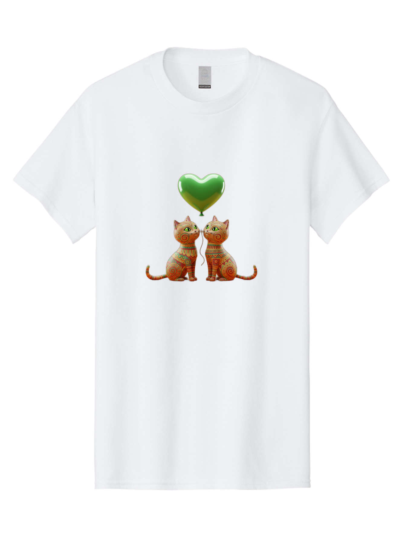 Two-Cats-With-Heart-Balloon-1 Men'S Graphic Tee, 100% Cotton, Comfortable Casual Summer Wear, Machine Washable, Vintage Camera, Old Camera, Antique Camera, Black Camera, Classic Photography, Photography Equipment, Nostalgic Device, Bai489