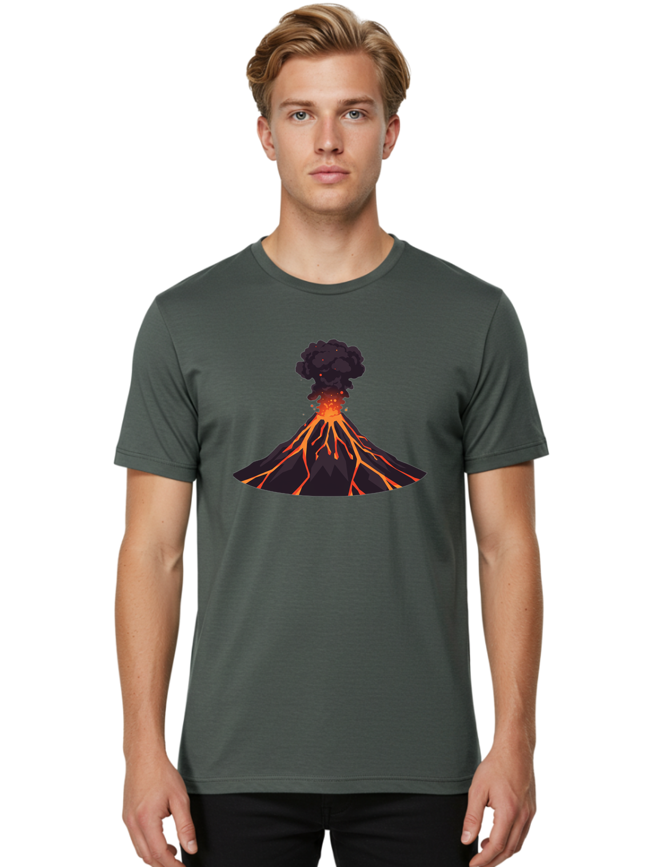 Volcano-Erupting-16 Men'S Graphic Tee, 100% Cotton, Comfortable Casual Summer Wear, Machine Washable, Vintage Camera, Old Camera, Antique Camera, Black Camera, Classic Photography, Photography Equipment, Nostalgic Device, Film Camera, Bai525