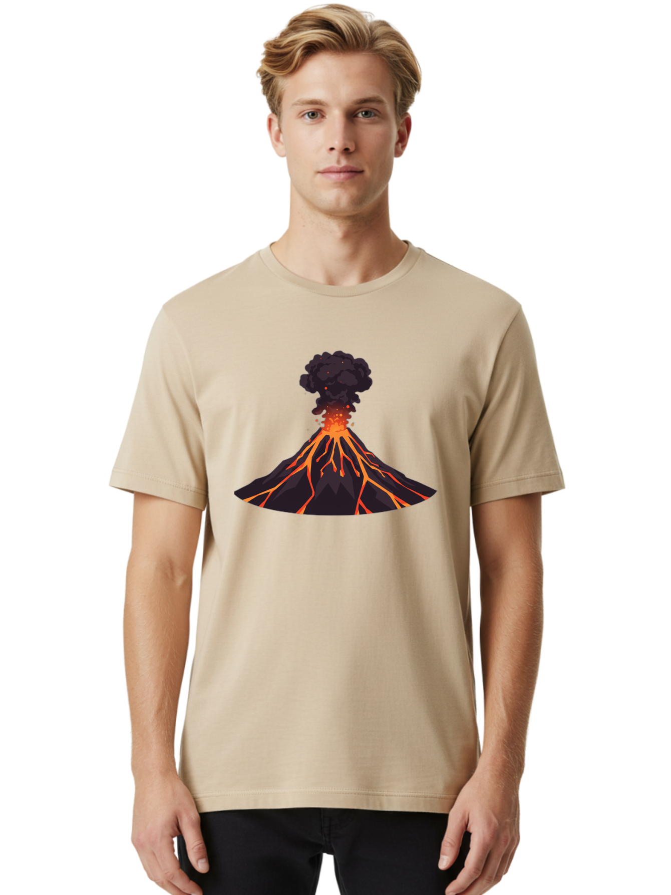 Volcano-Erupting-16 Men'S Graphic Tee, 100% Cotton, Comfortable Casual Summer Wear, Machine Washable, Vintage Camera, Old Camera, Antique Camera, Black Camera, Classic Photography, Photography Equipment, Nostalgic Device, Film Camera, Bai525