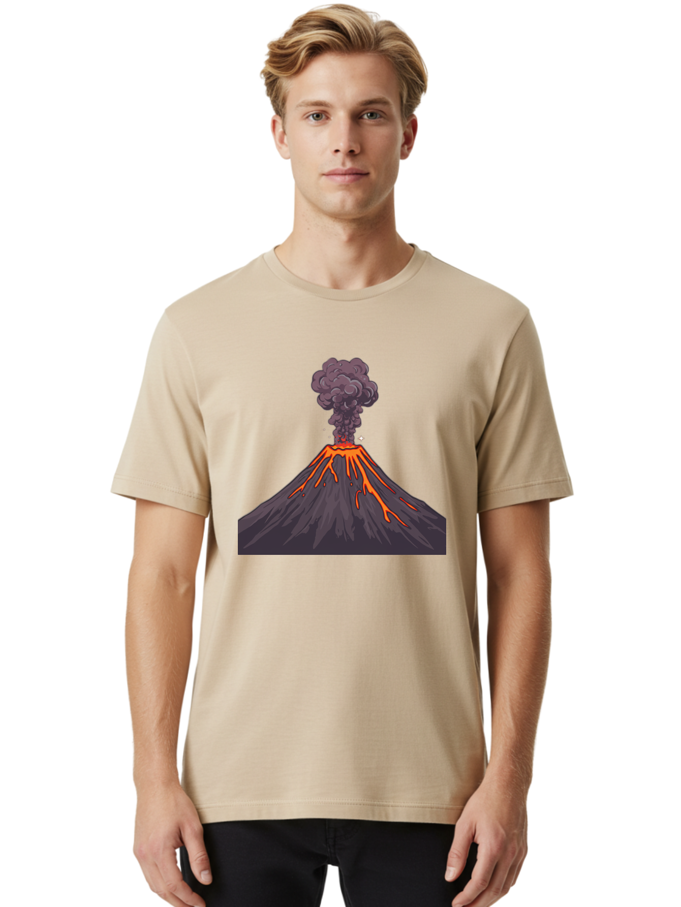 Volcano-Erupting-3 Men'S Graphic Tee, 100% Cotton, Comfortable Casual Summer Wear, Machine Washable, Vintage Camera, Old Camera, Antique Camera, Black Camera, Classic Photography, Photography Equipment, Nostalgic Device, Film Camera, Bai529